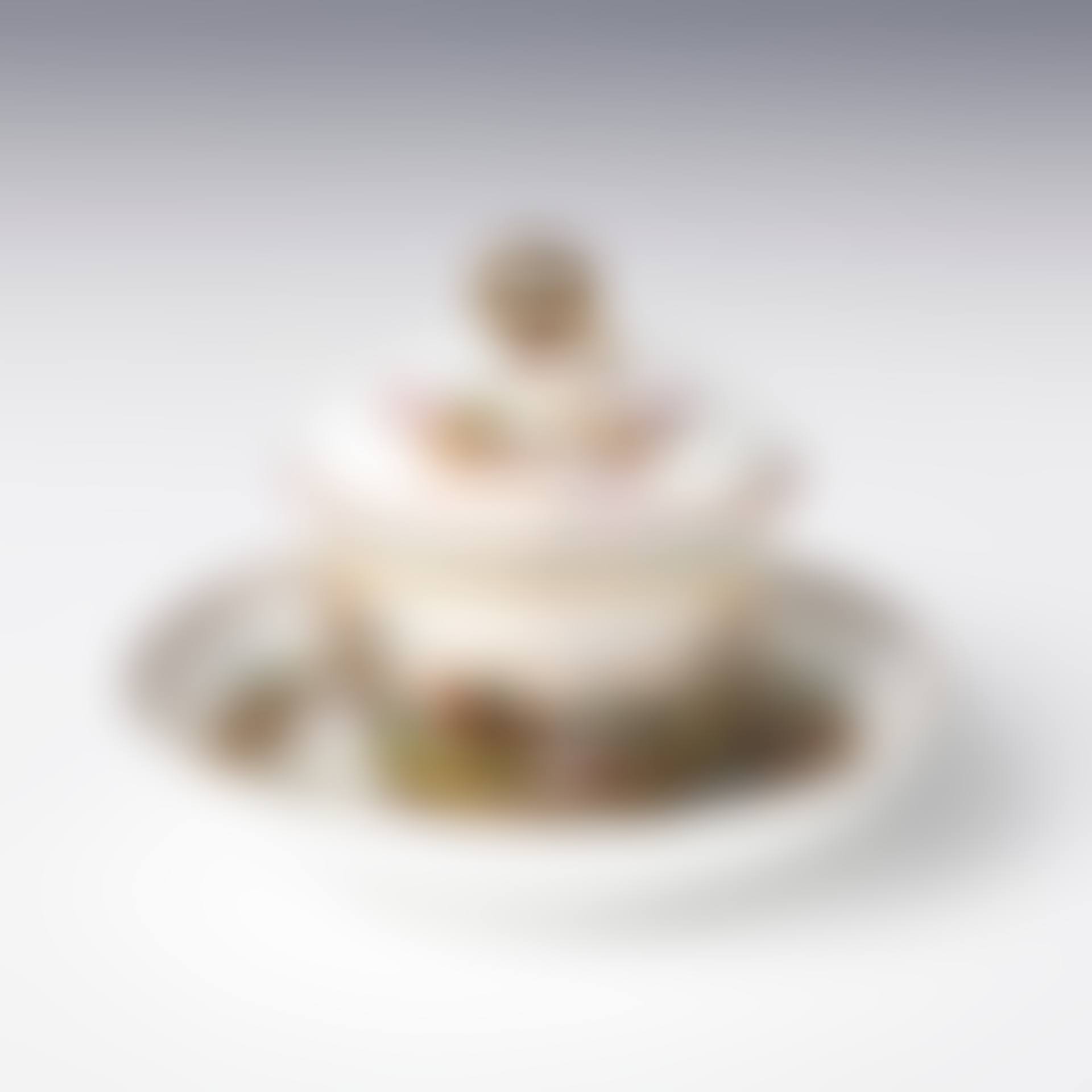 HOT CHOCOLATE CUP WITH FIGURAL PATTERN AND SAUCER (preview)