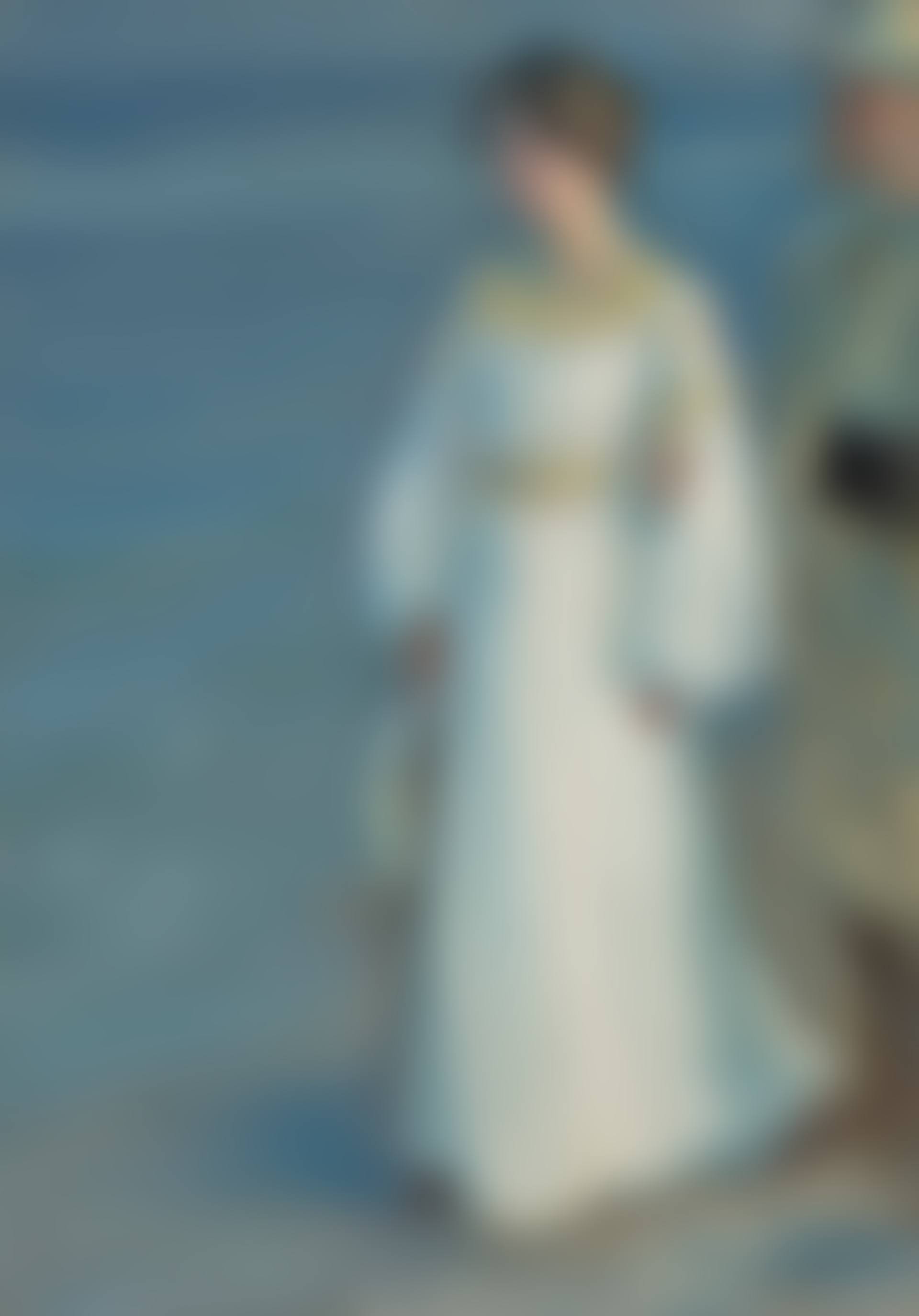 Sommeraften ved Skagens Strand, Portræt af Kunstnerens Hustru (Summer Evening on Skagen Beach, Portrait of the Artist's Wife) (preview)