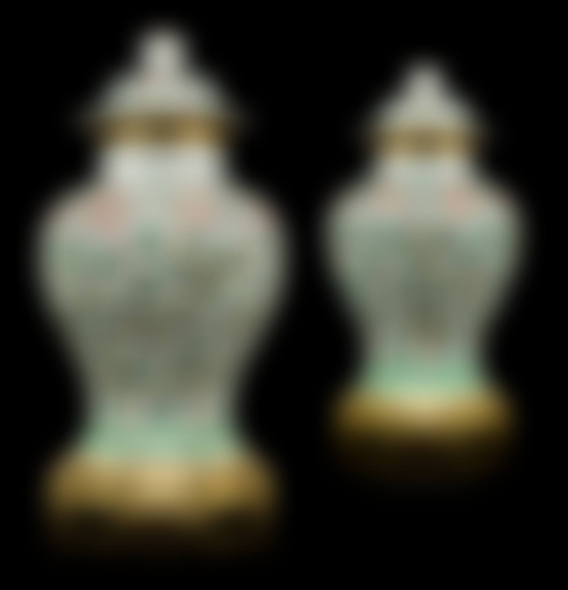 A PAIR OF FRENCH ORMOLU-MOUNTED CHINESE PORCELAIN VASES AND COVERS (preview)