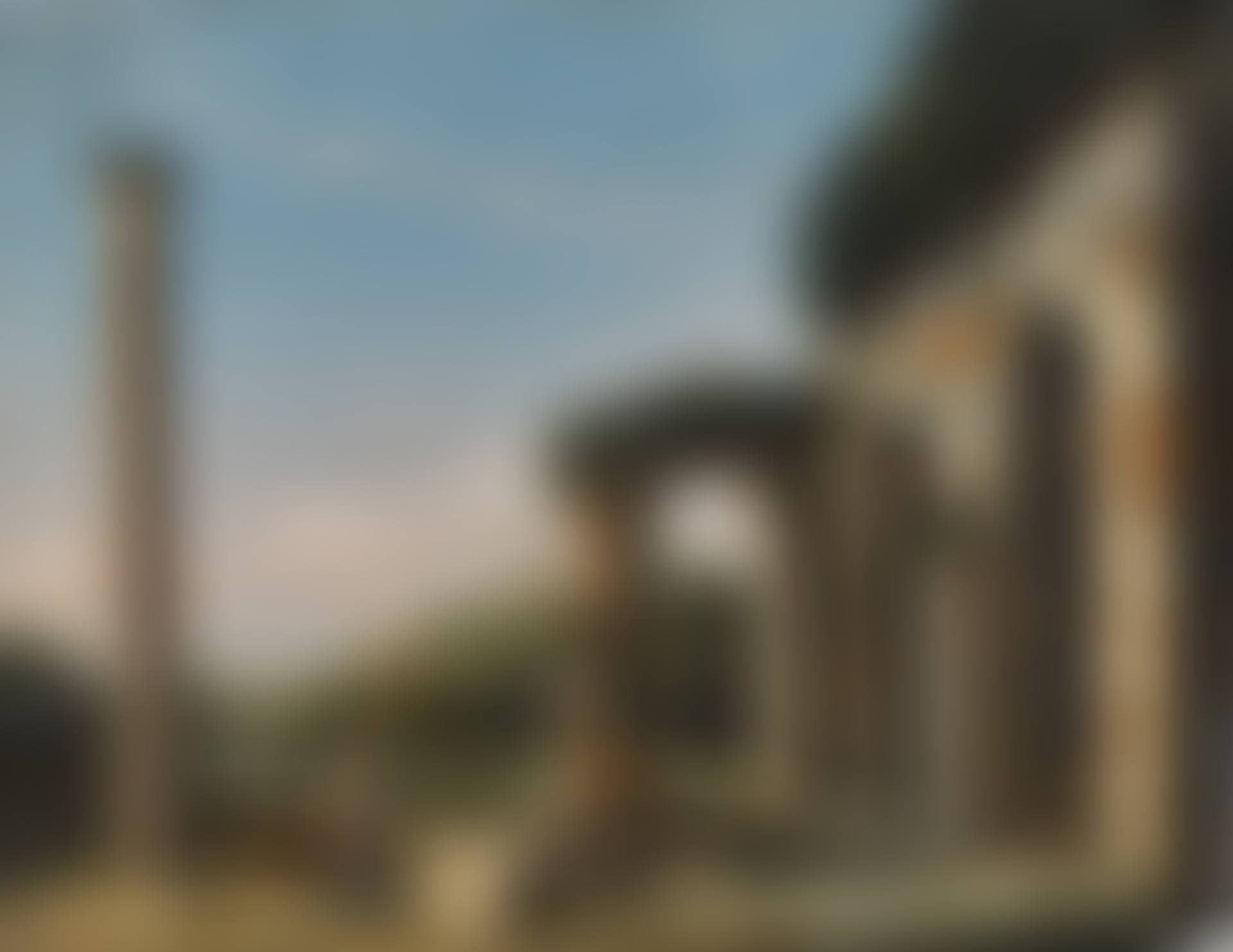 A capriccio landscape with figures beside ancient ruins and a column (preview)