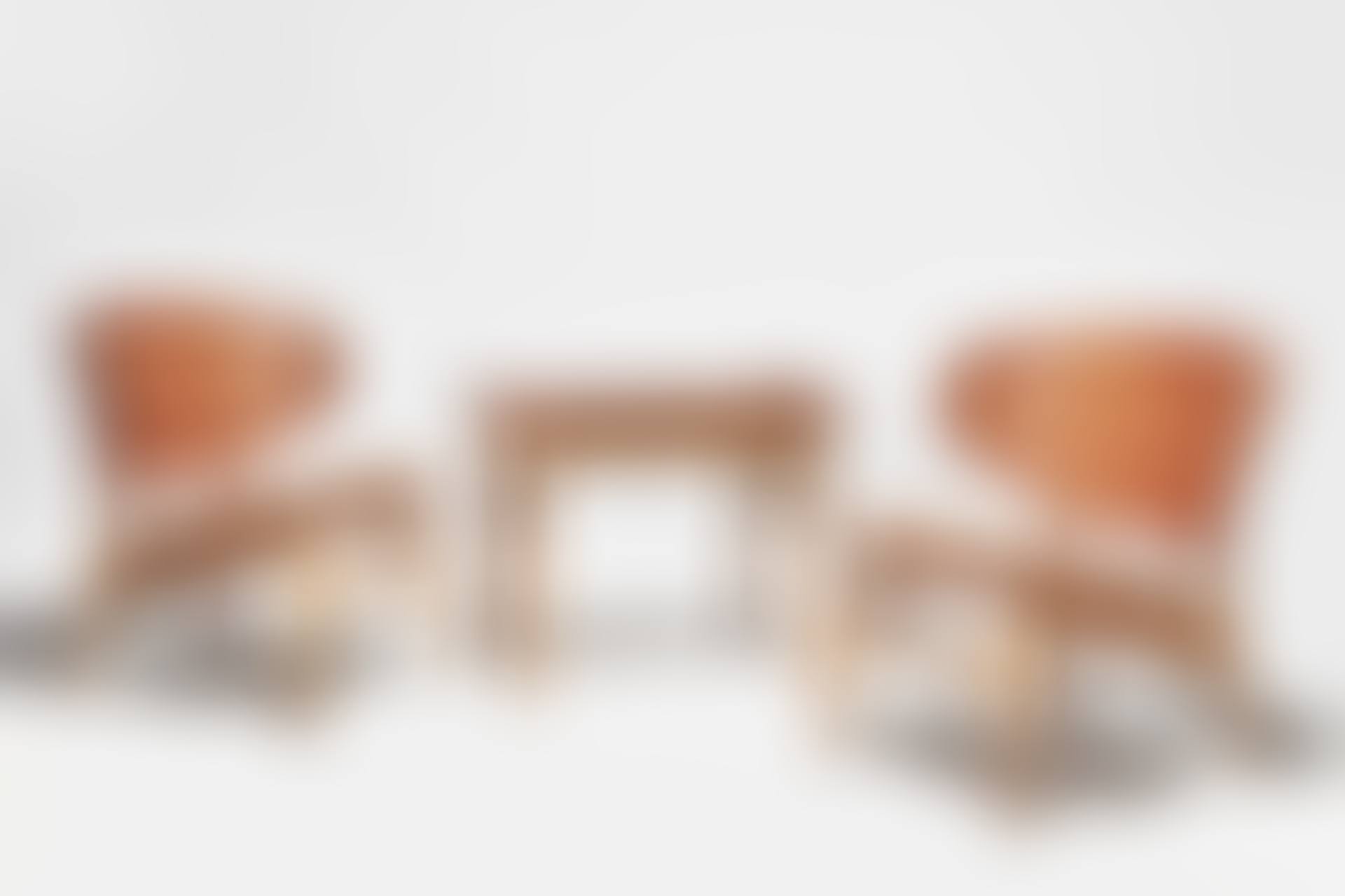 Pair of "Shell" Lounge Chairs and Side Table; the chairs model no. CH-07 (preview)