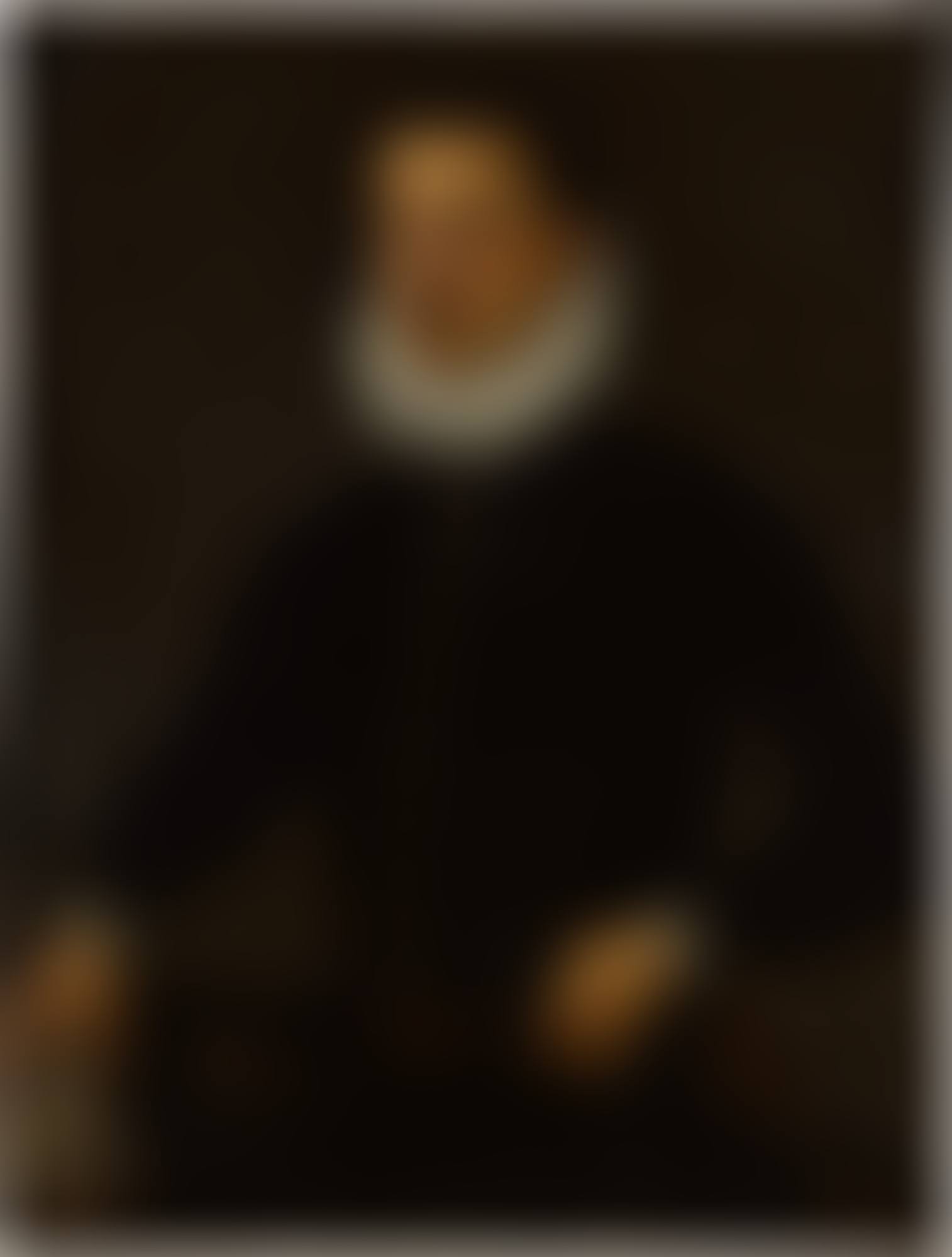 Portrait of a Gentleman, three-quarter length, facing left, resting his right hand on a silver object (preview)