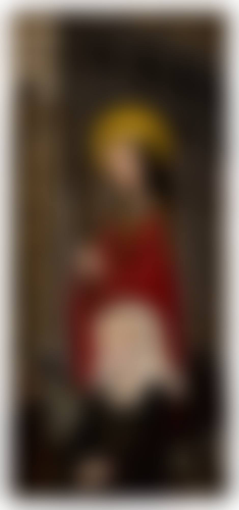 Saint Margaret of Antioch and a kneeling donor figure in a Gothic church (preview)