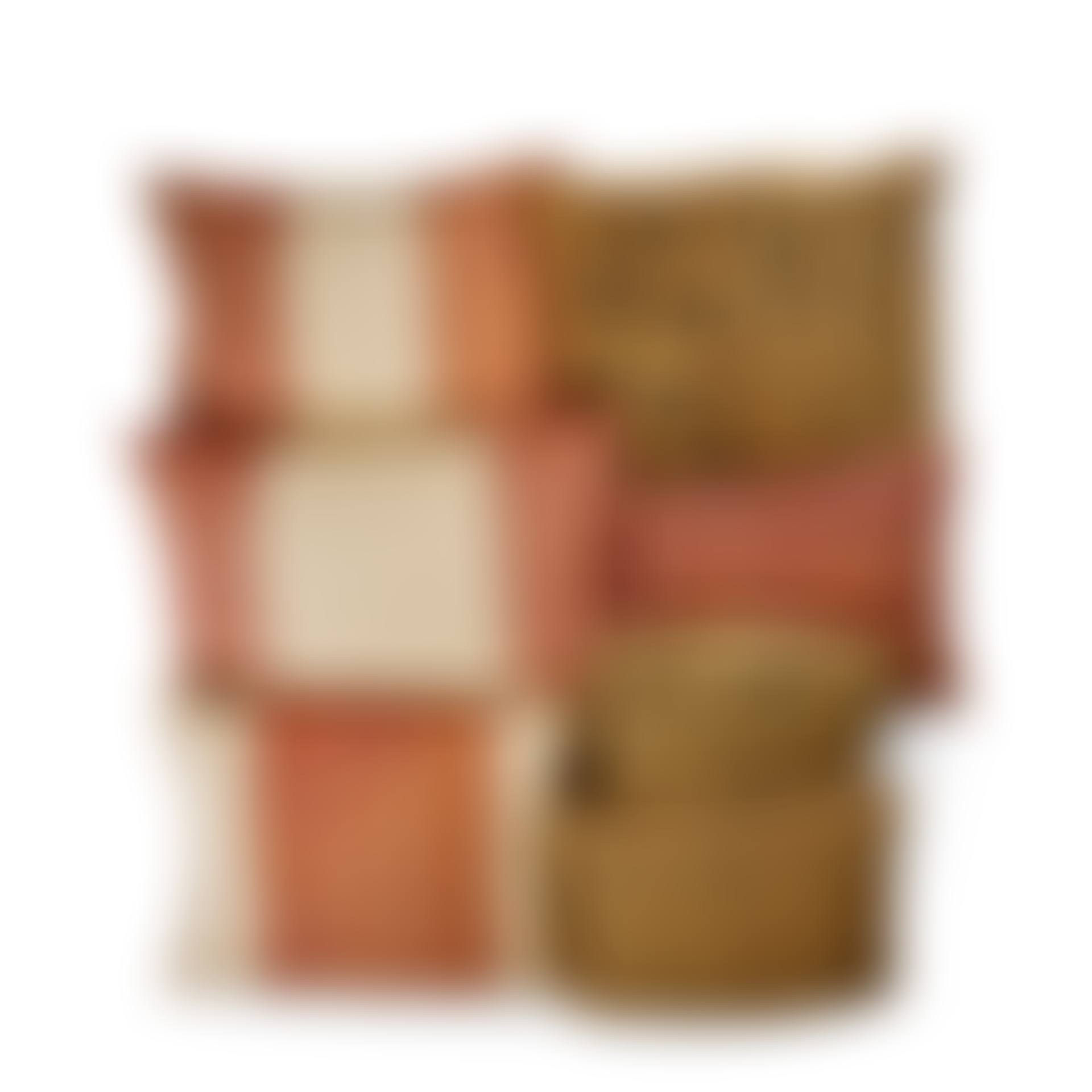 An interesting group of seven embroidered seat cushions, comprising: (preview)