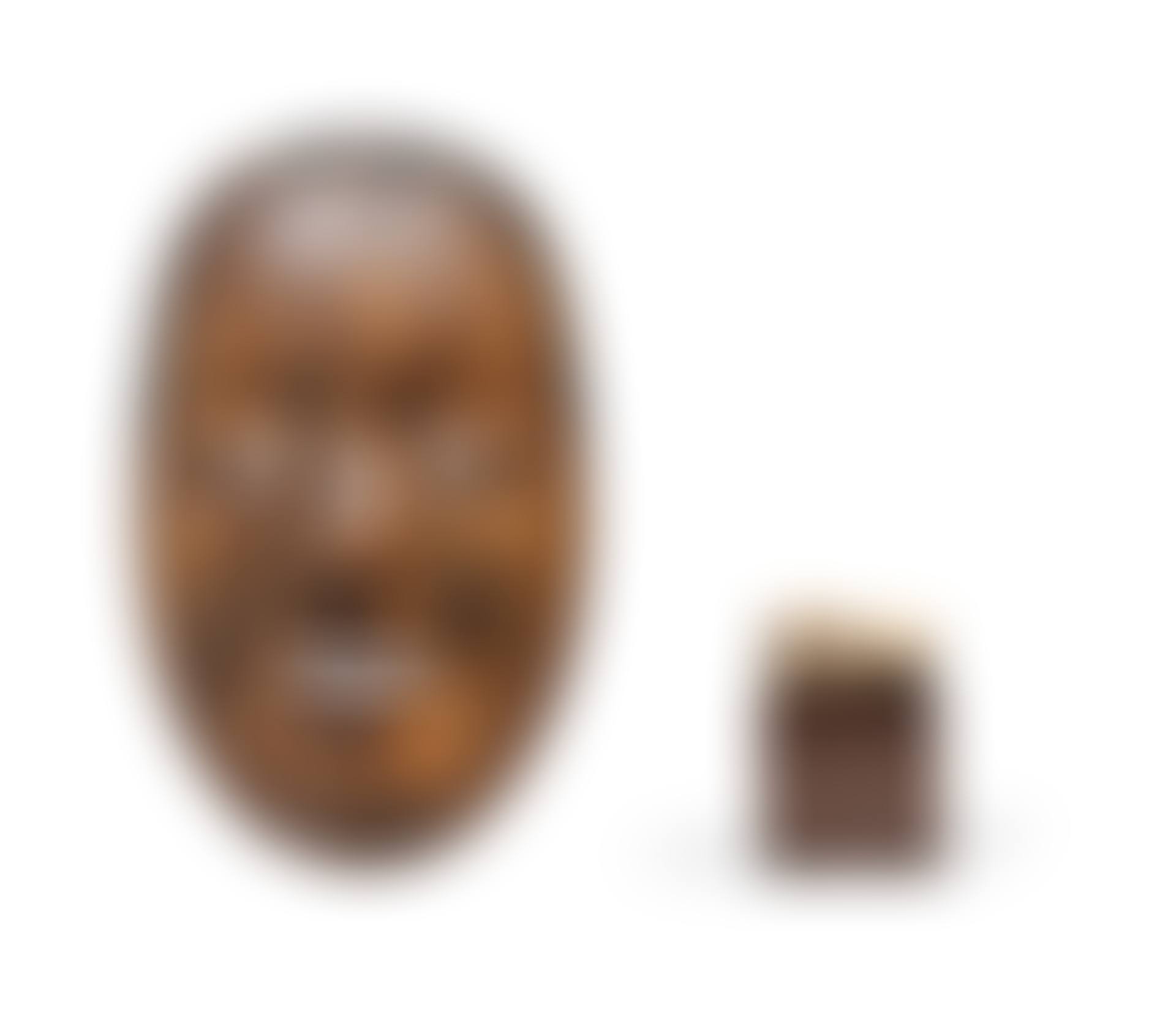 Masque en bois de théâtre Nô, et netsuke d'un singe en ivoire sculpté Japon, époque Meiji A wood Noh mask, and an ivory netsuke of a monkey Japan, Meiji period (preview)
