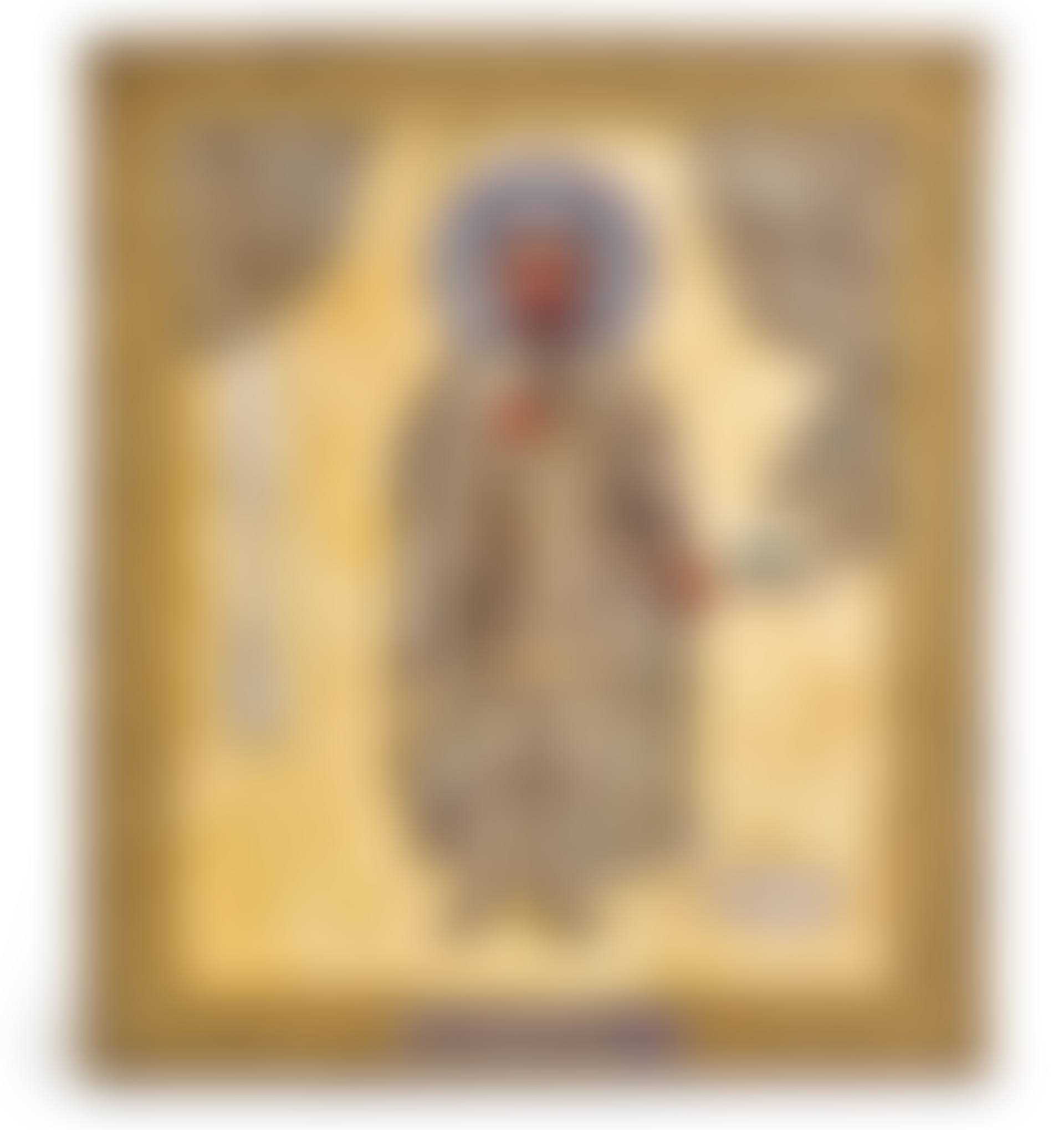 A silver-gilt, filigree and cloisonné enamel icon of Alexander Nevsky, maker Cyrillic 'AC', probably Alexey Stepanov, Moscow, 1893 (preview)
