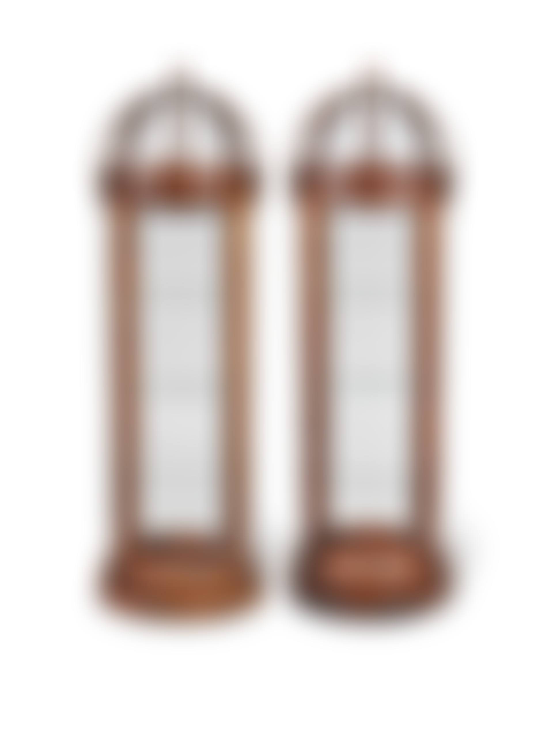A pair of mahogany domed and cylindrical shop display cabinets (preview)