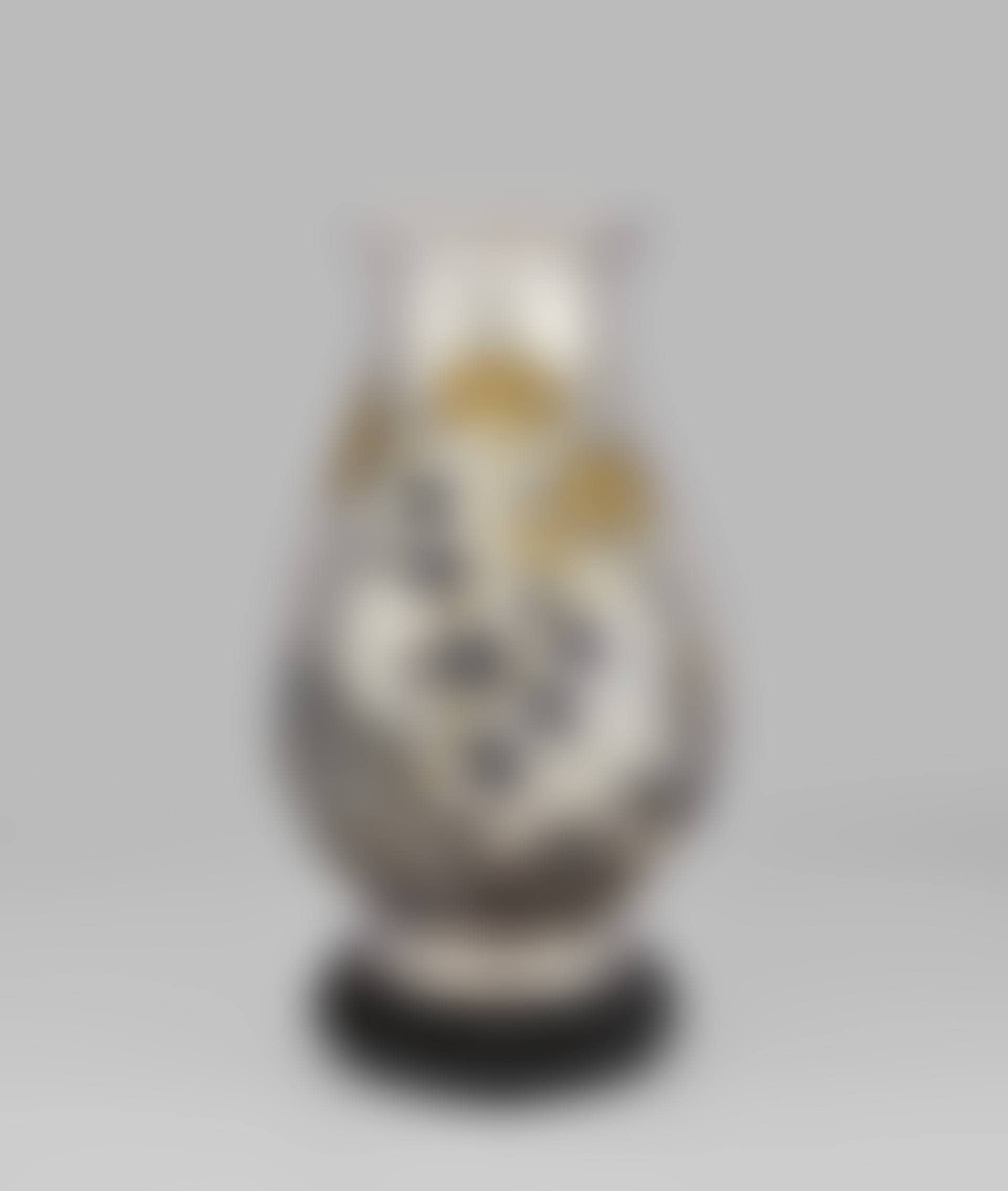 A LARGE SOFT-METAL INLAID SILVER FLOWER VASE  (preview)