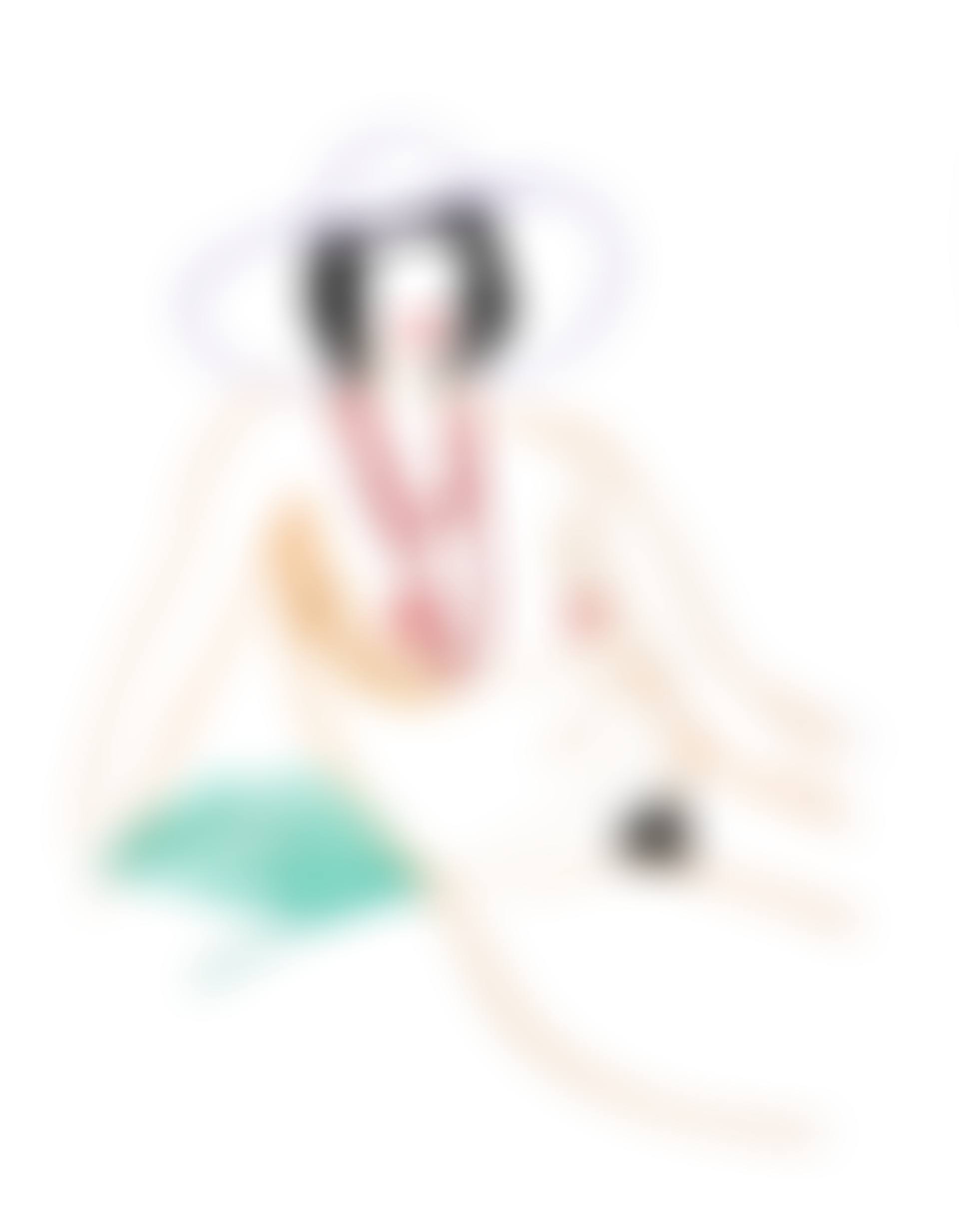 Monica Sitting in Hat and Beads (Color Variation No. 3) (preview)
