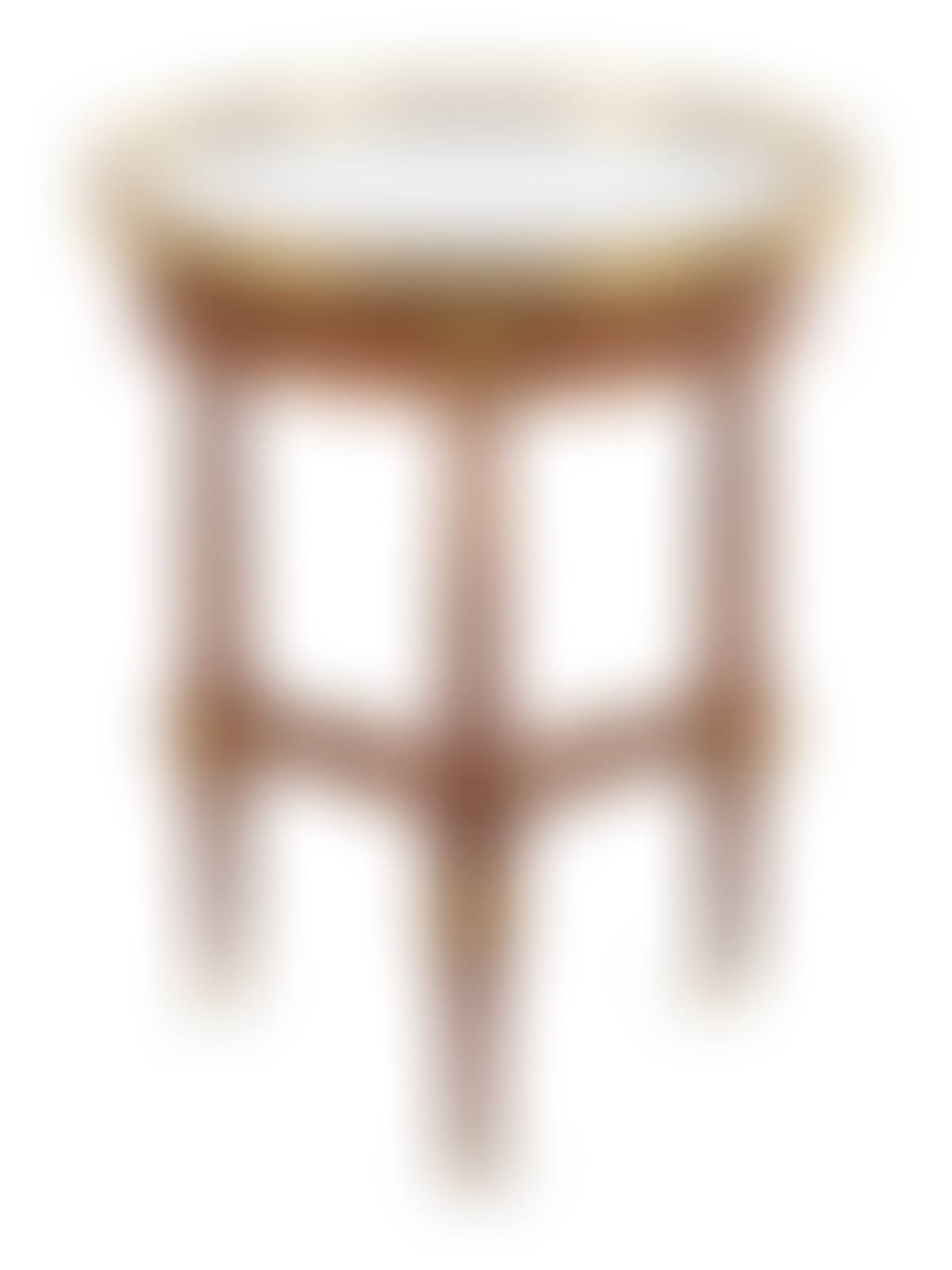 A Louis XVI Style Gilt Metal Mounted Mahogany Marble-Top Bouillotte Table (preview)