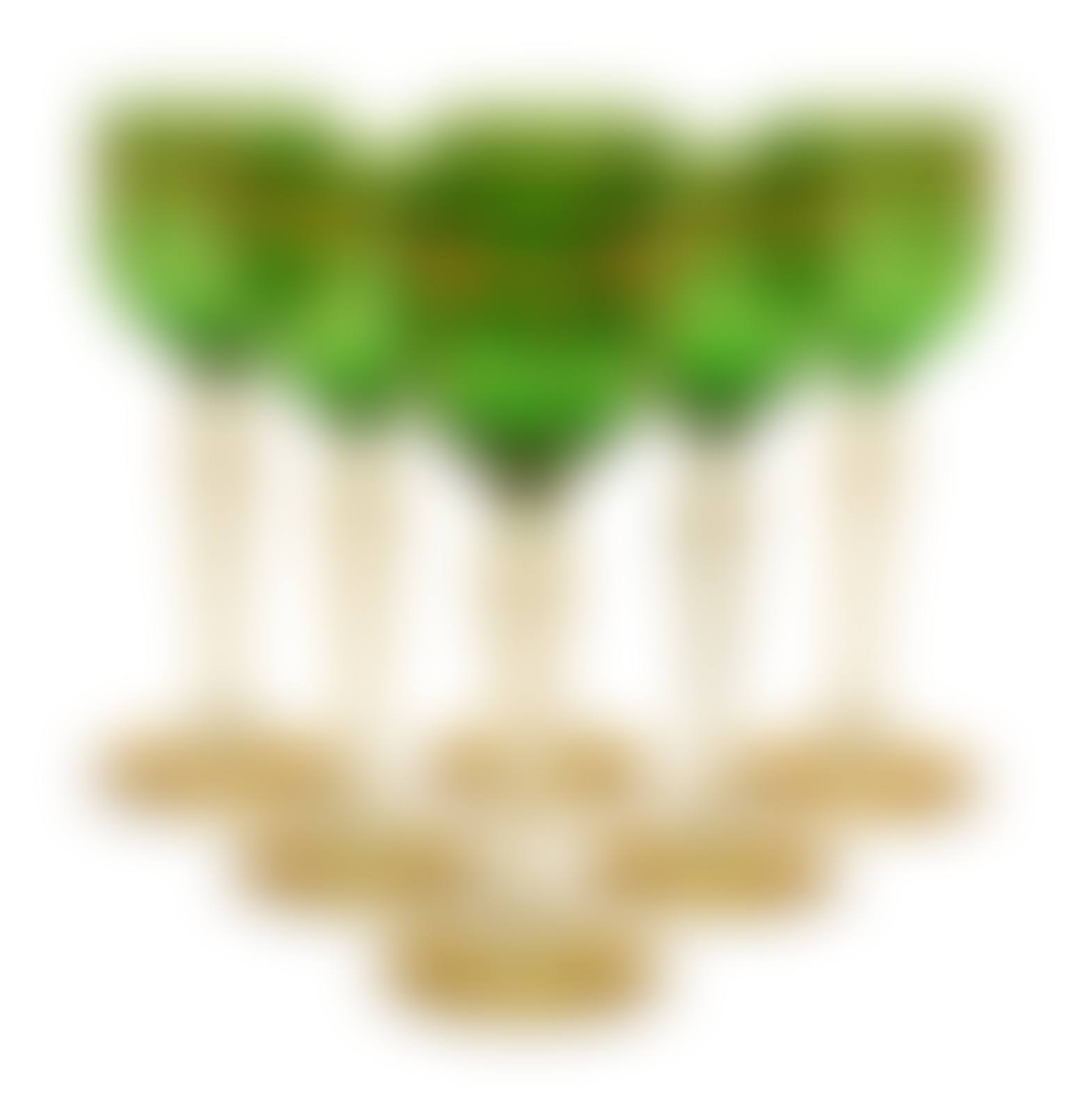 Eleven Bohemian Gilt Decorated Green Glass Clear Stemmed Wines (preview)