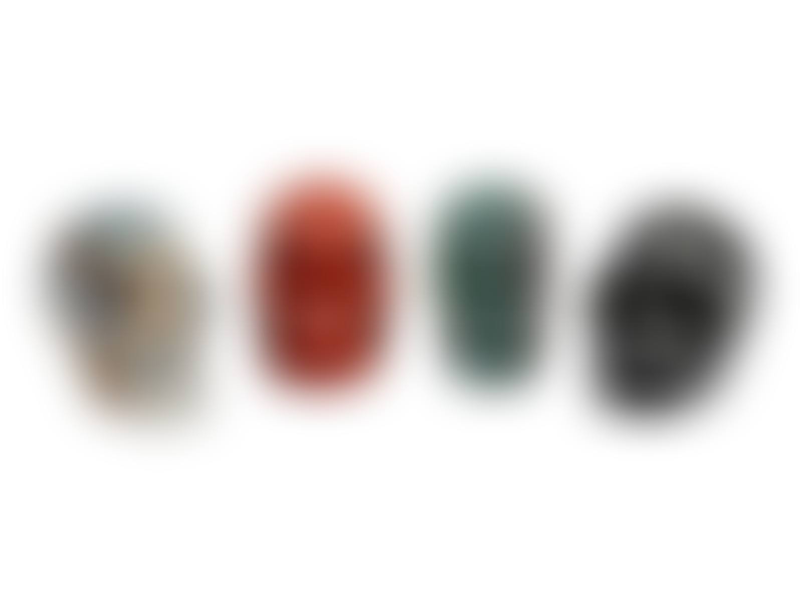 A Set of Four Carved Agate, Fluorite, Red Jasper and Black Obsidian Skulls (preview)