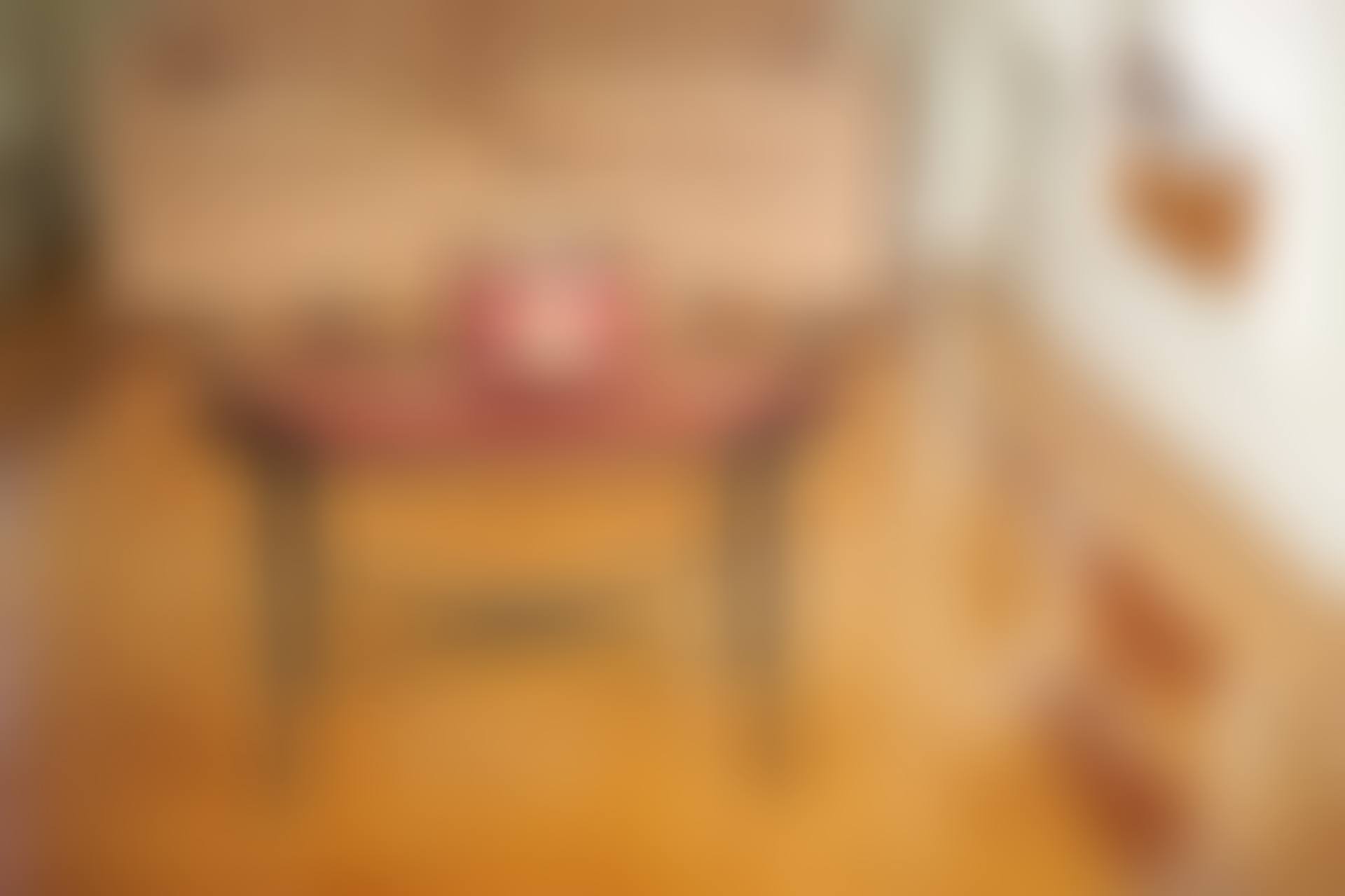 A red tole tray on stand (preview)