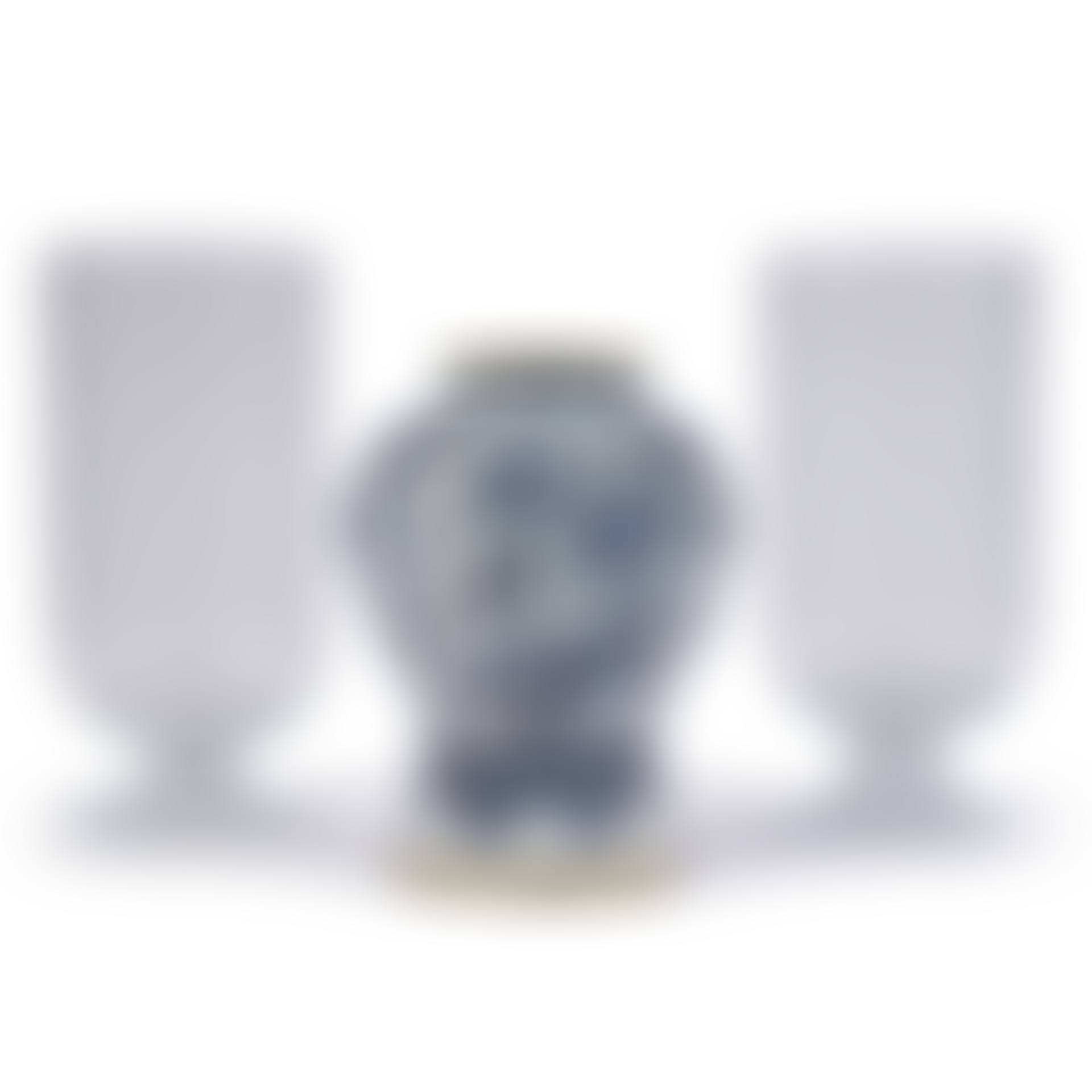 A Dutch delft baluster vase and a pair of glass hurricane lamps (preview)