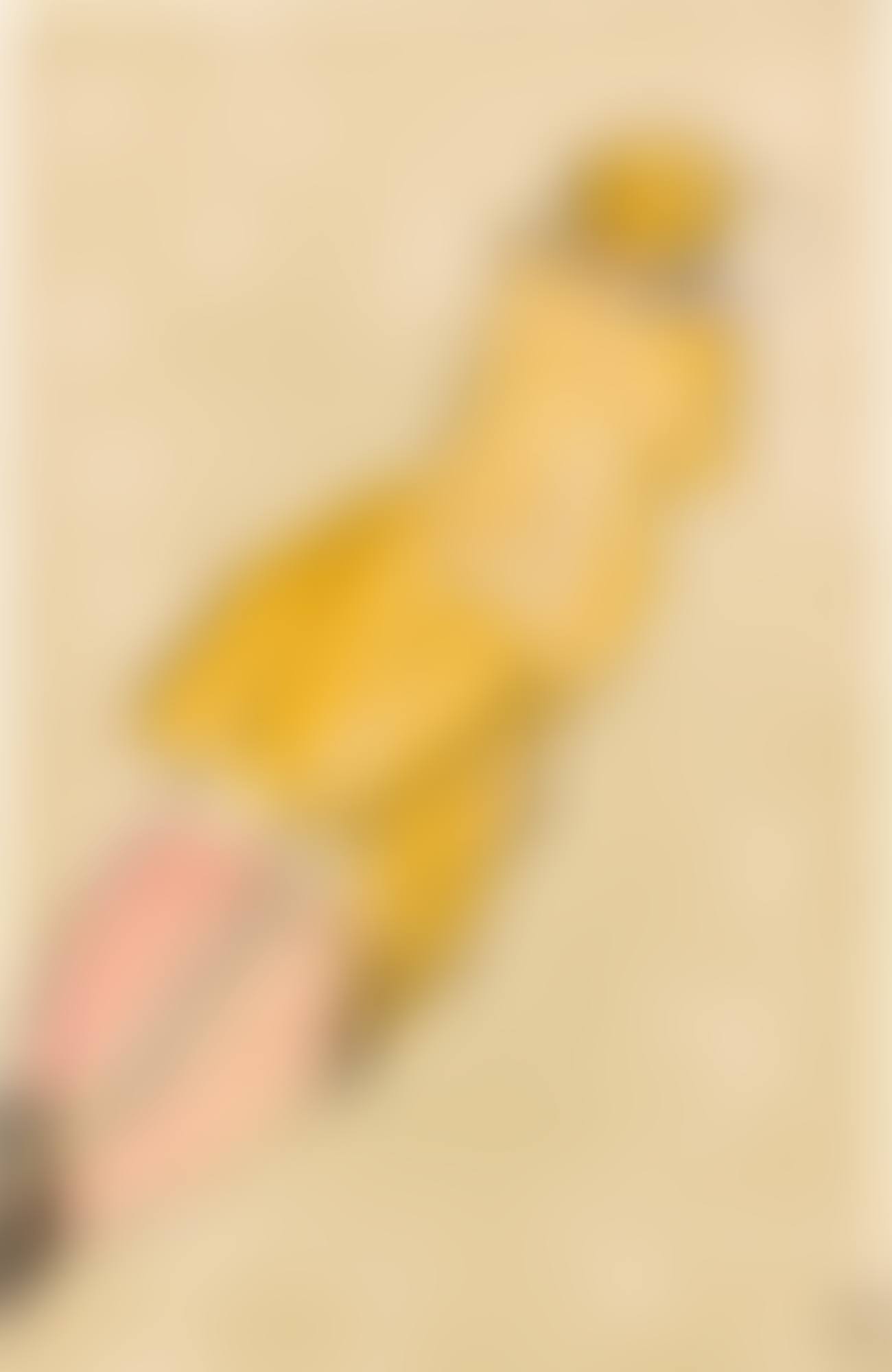 Femme à la robe jaune avec chaussettes roses  (preview)