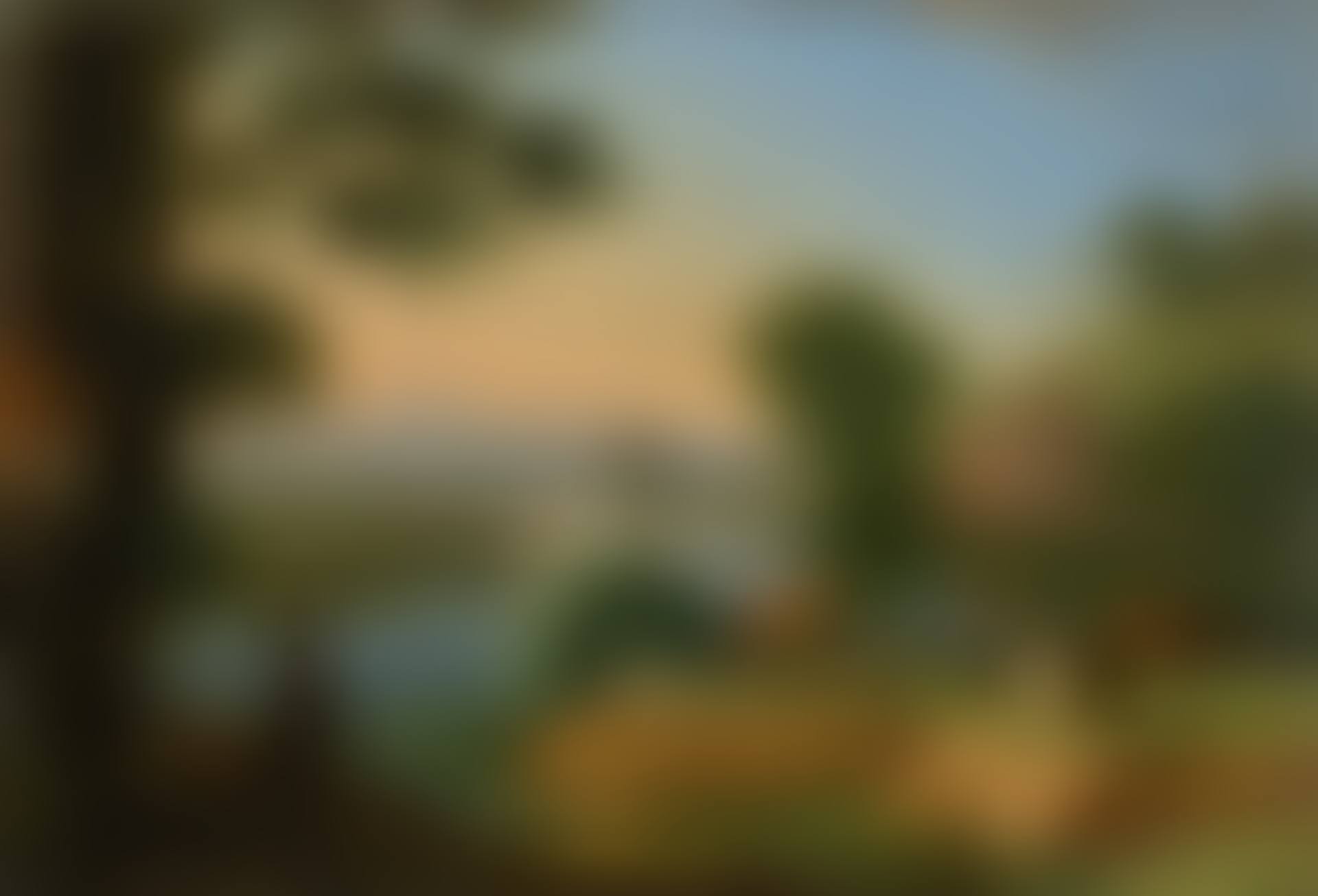 A river landscape with goats and cattle, a farmhouse beyond (preview)