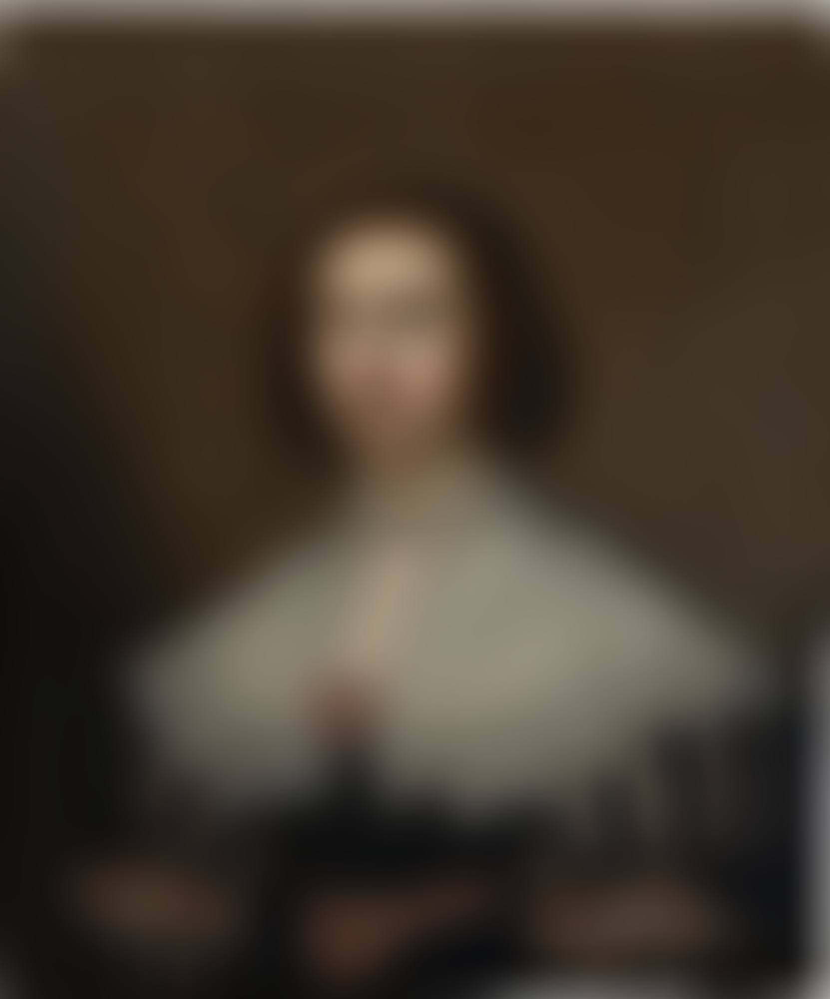 Portrait of a lady in a black dress and white lace collar (preview)