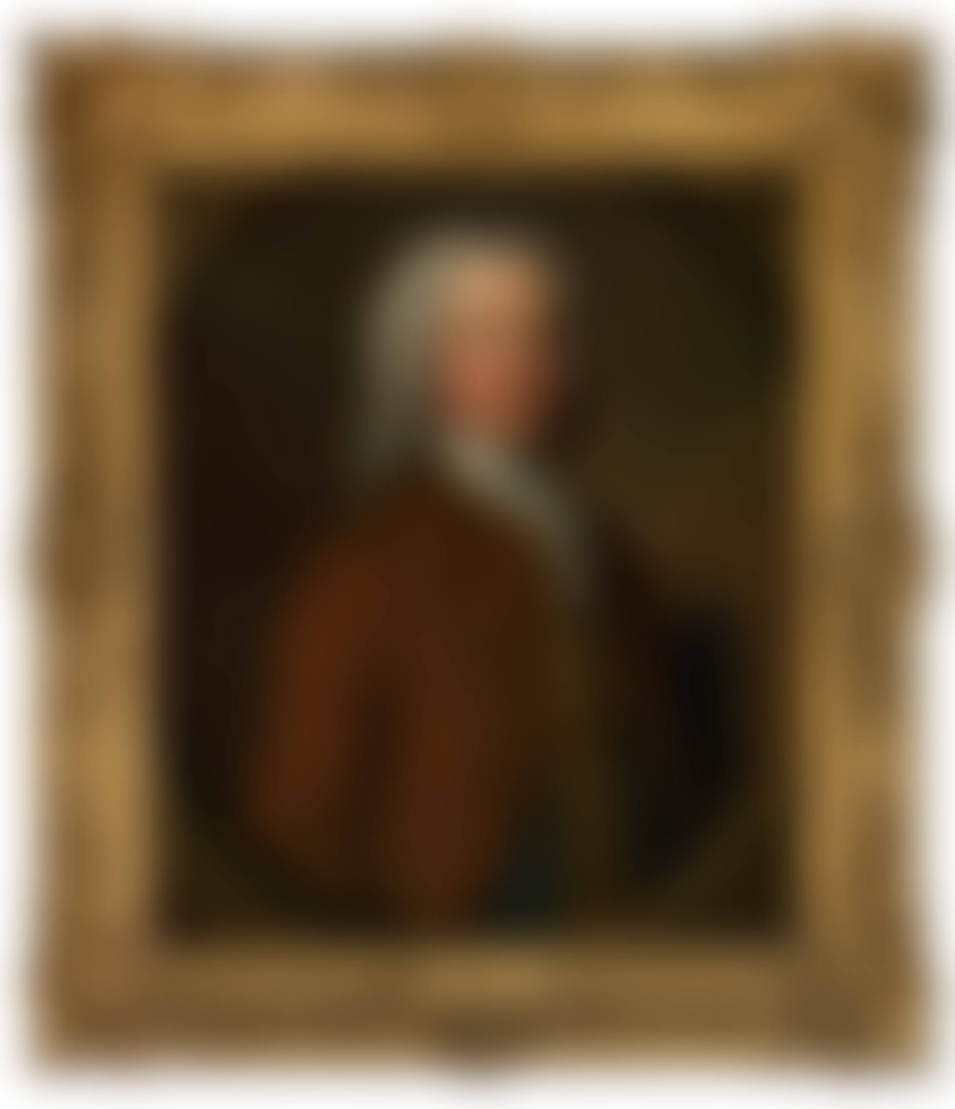 Portrait of Richard Powney, D.C.L (b. c.1702), half-length, in a brown coat and gold-embroidered waistcoat, in a sculpted cartouche (preview)