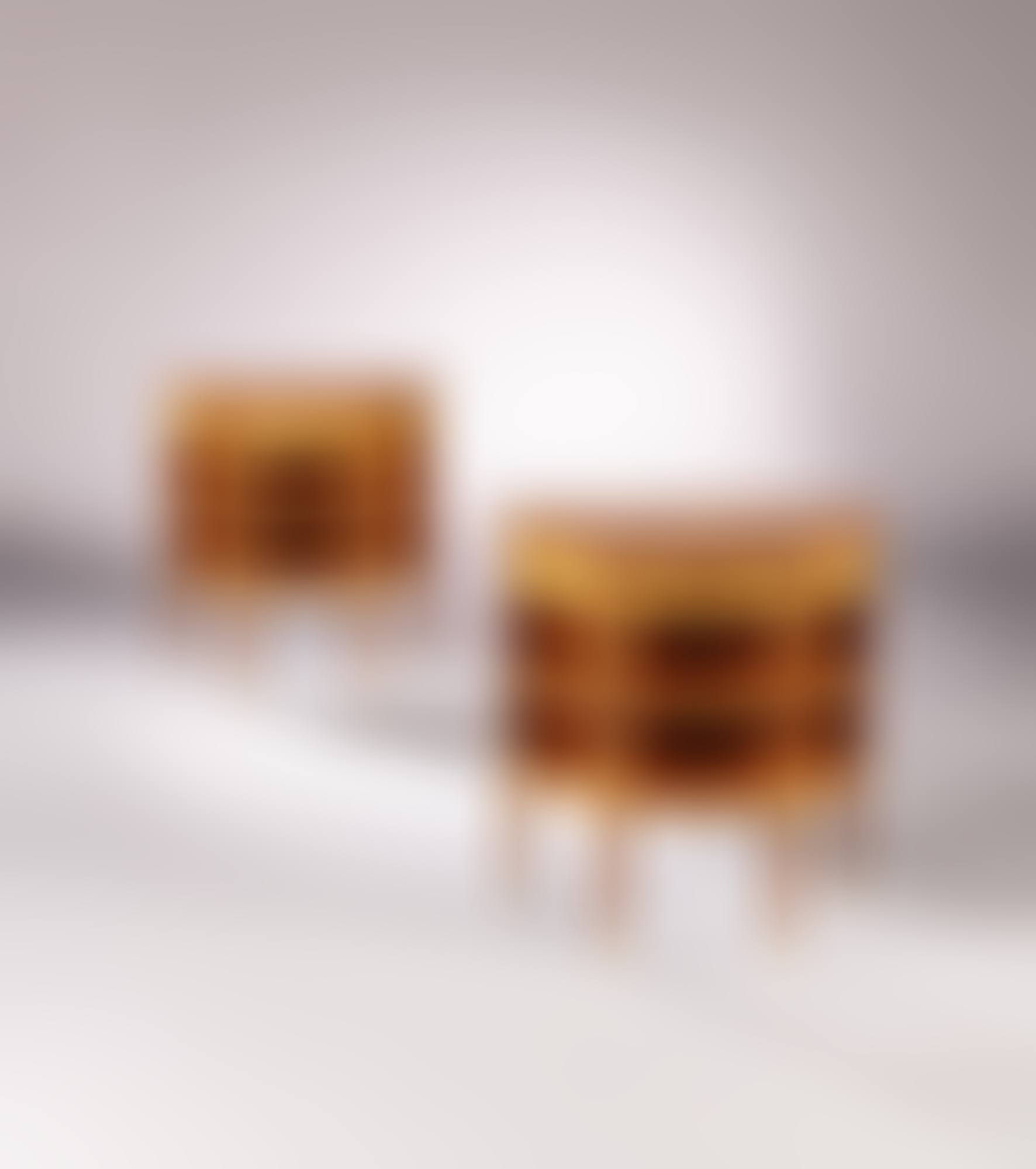 A pair of Louis XVI tulipwood and amaranth marquetry with gilt-bronze mount console dessertes, circa 1780, attributed to Stockel | Paire de consoles desserte en marqueterie d'amarante et bois de rose, monture de bronze doré d'époque Louis XVI, vers 1780, attribuées à Joseph Stöckel (preview)