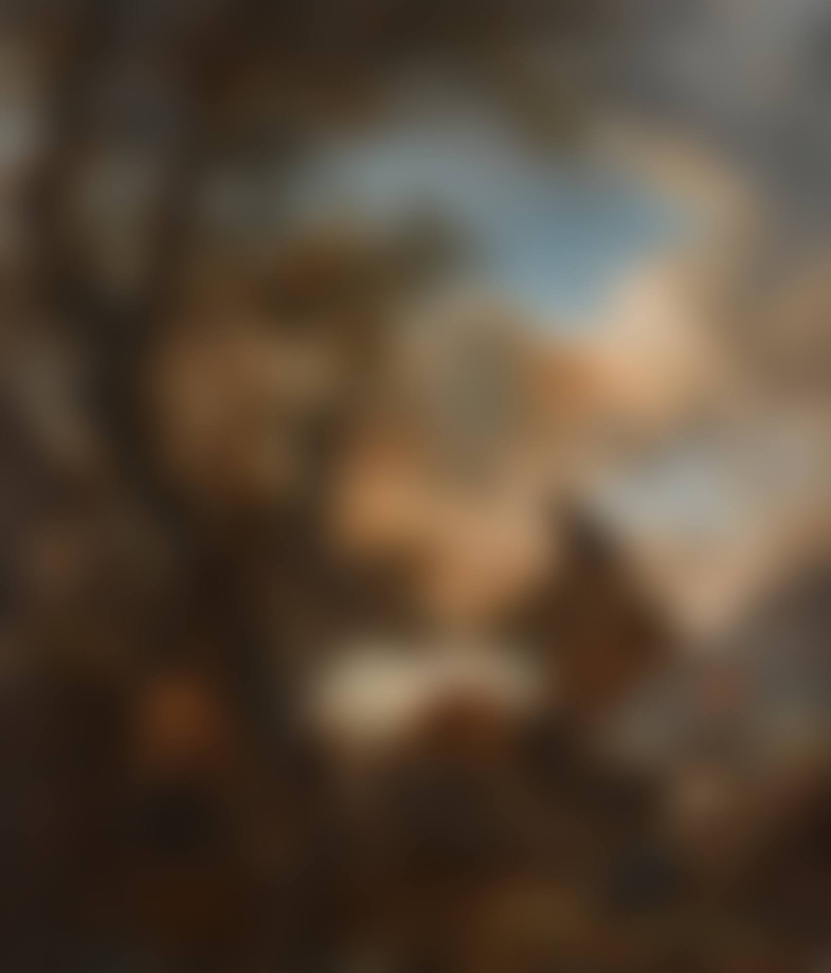 Landscape near the edge of a wood with peasants resting and watering their horse (preview)