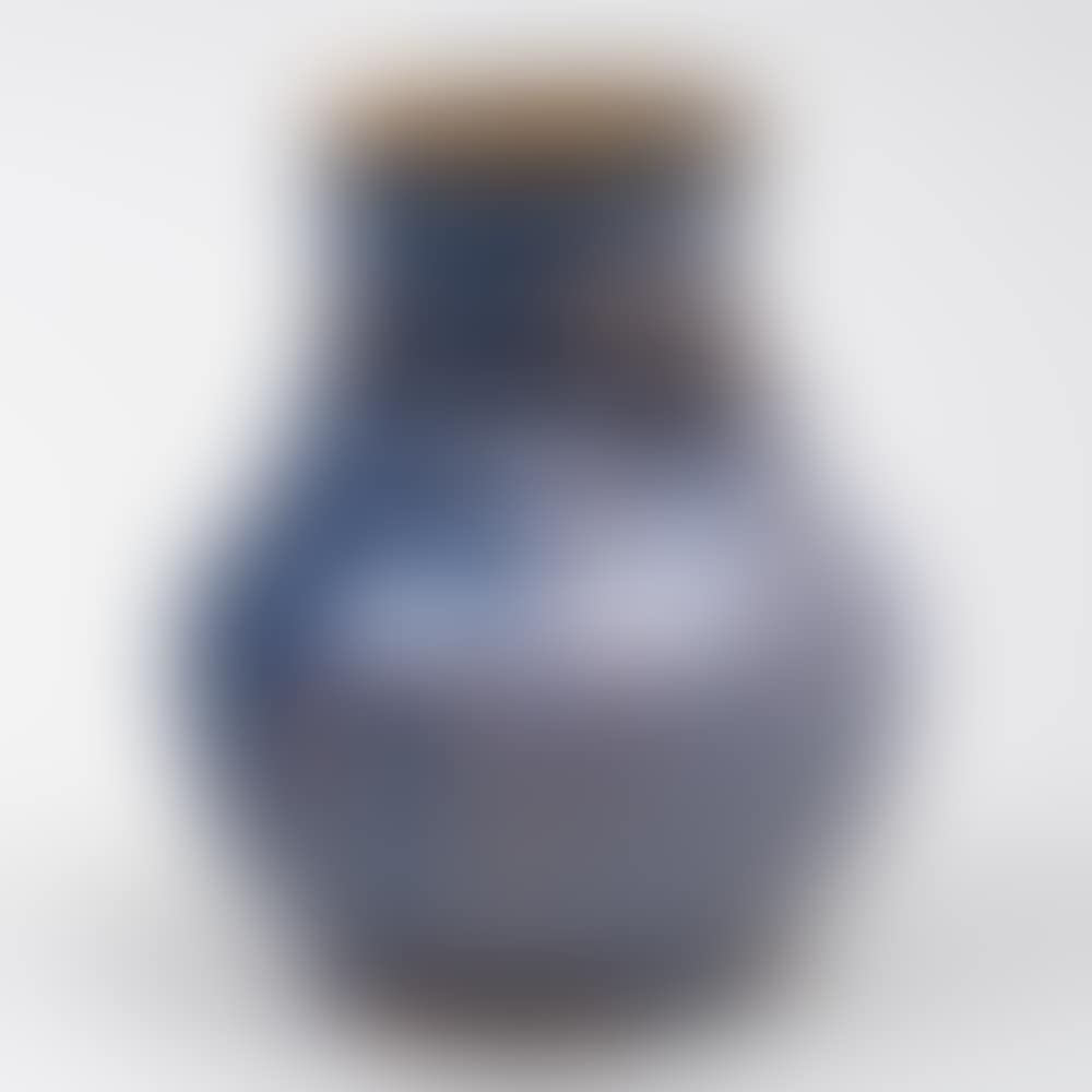 Blue Glazed Pottery Cinched Vase (preview)