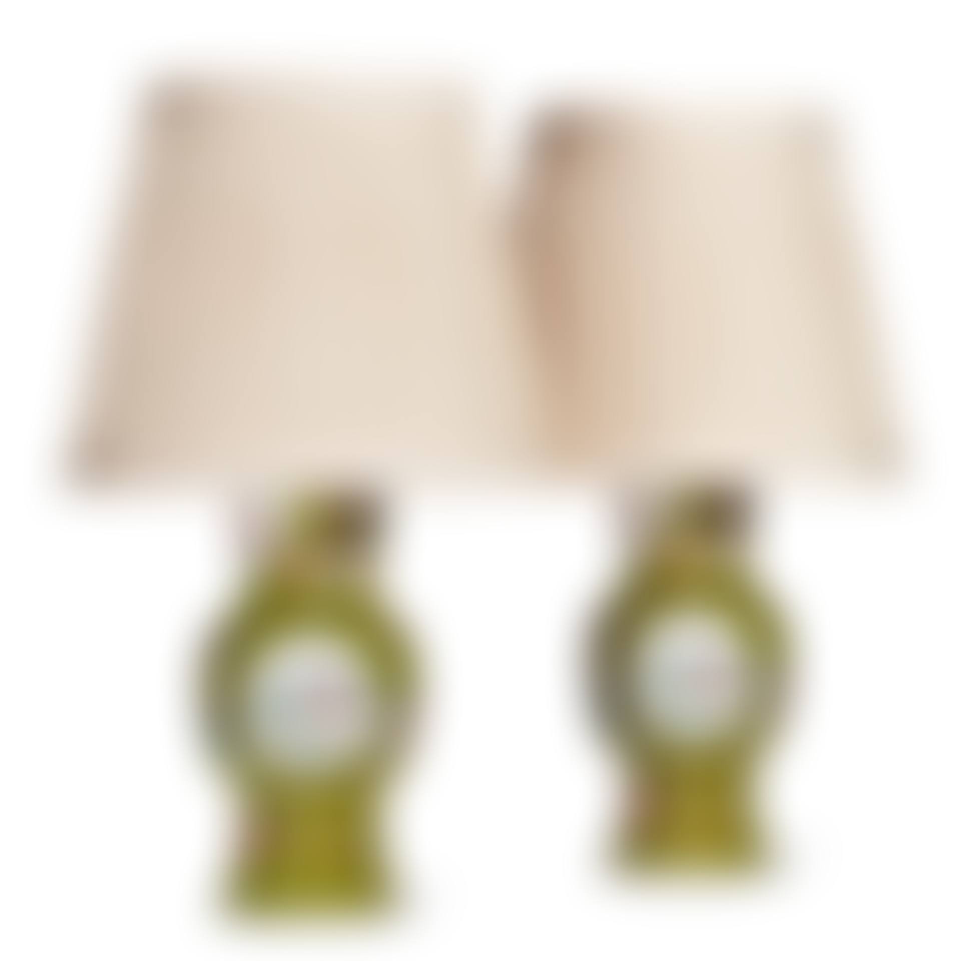 A PAIR OF MEISSEN PORCELAIN GREEN-GROUND BEAKER VASES MOUNTED AS LAMPS (preview)