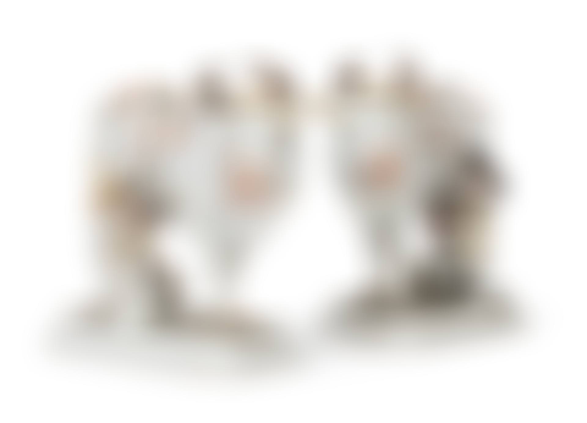 A PAIR OF DUTCH DELFT COLD-PAINTED MILKING GROUPS (preview)