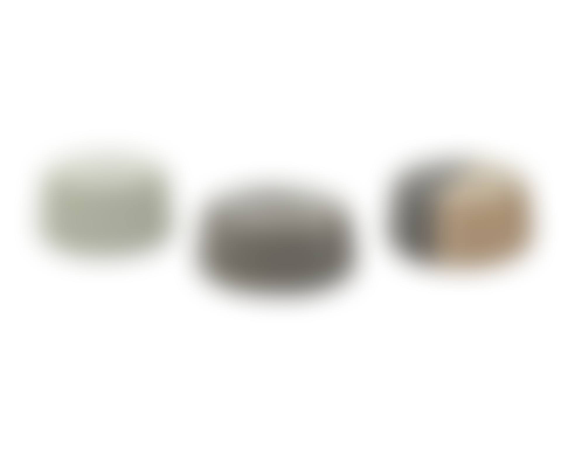 Three contemporary suede pouf cushions (preview)