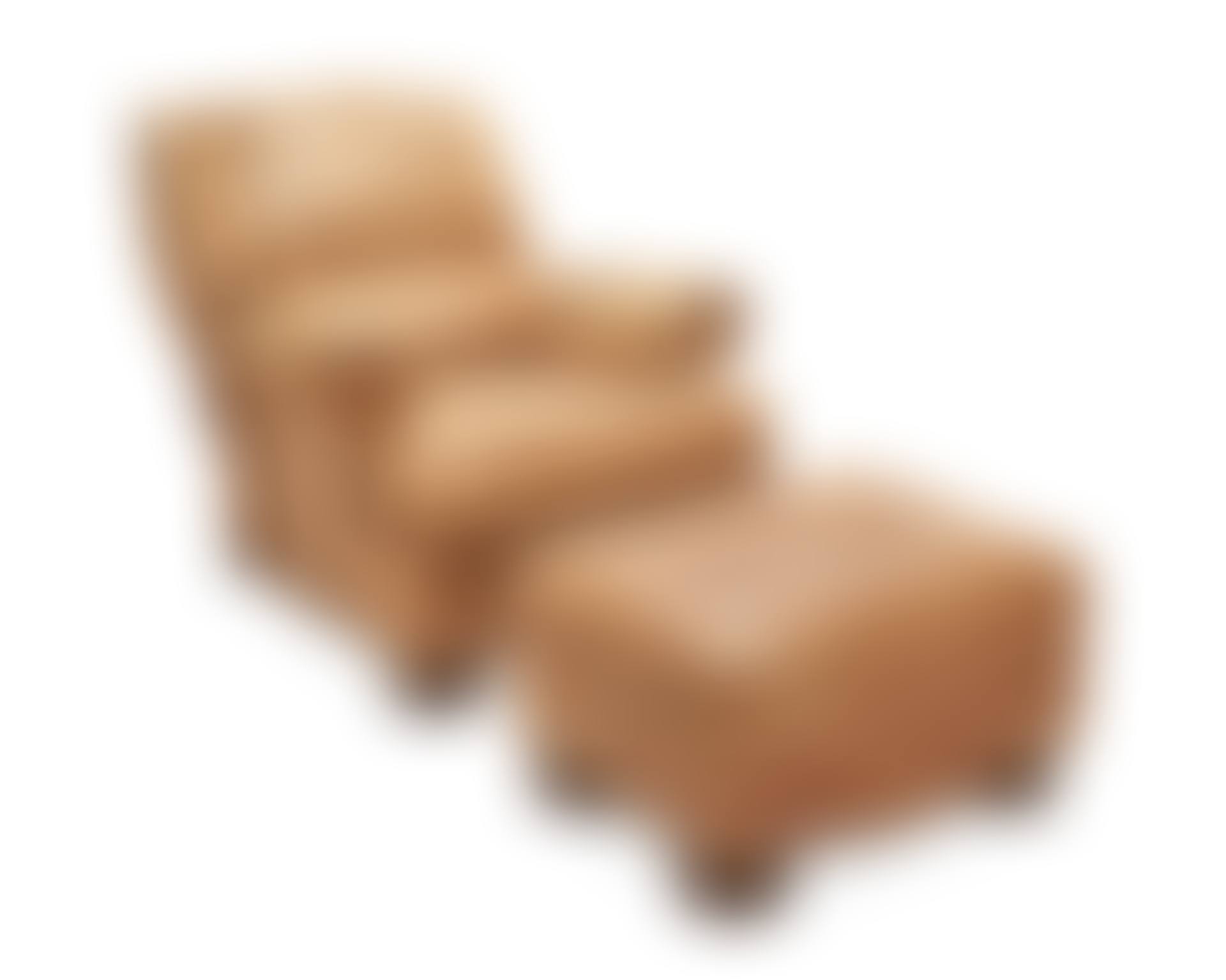 A contemporary Drexel Heritage leather club chair with ottoman (preview)