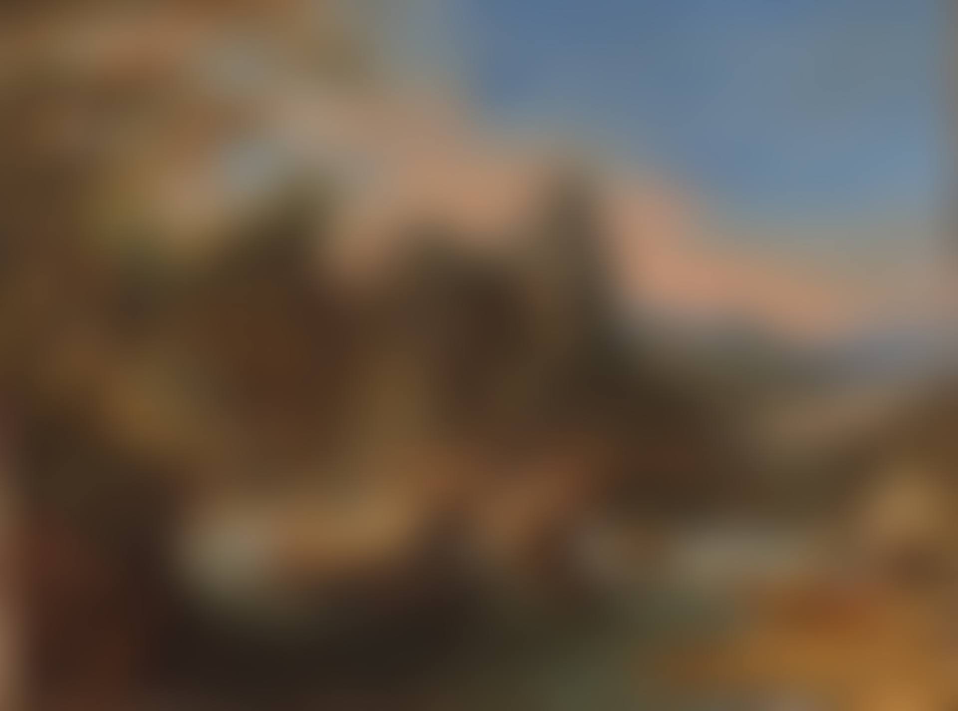 Paysage montagneux avec une rivière, un dessinateur sur la droite (preview)
