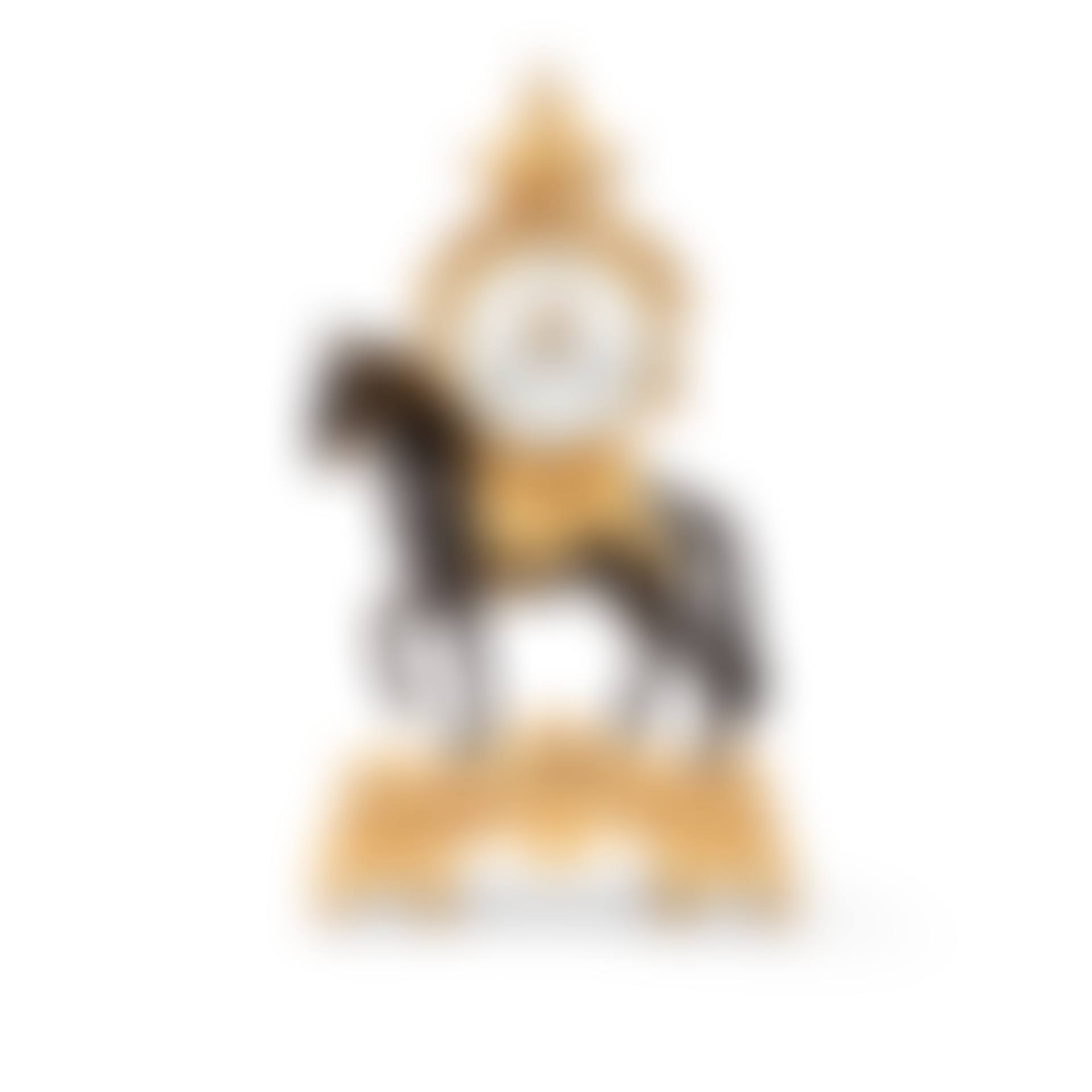 A partly Louis XVI patinated and gilt-bronze mantel clock "au cheval" (preview)