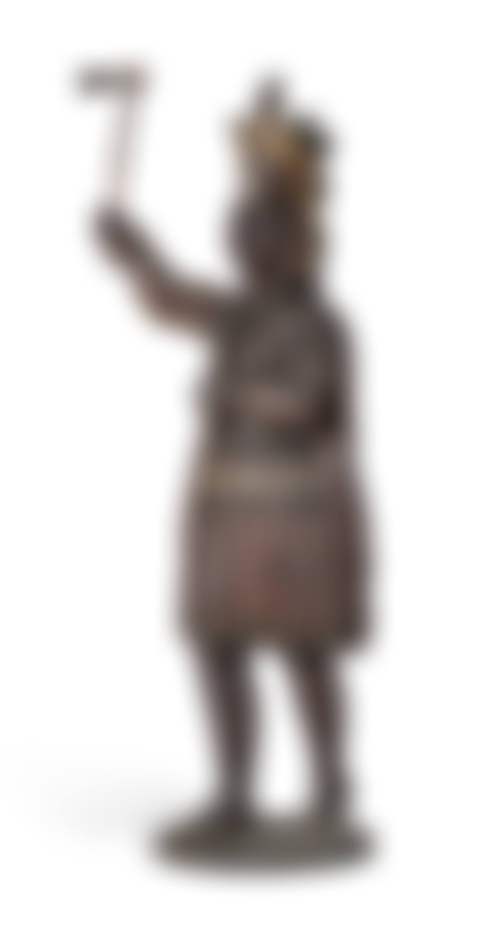 A CARVED AND POLYCHROME PAINT-DECORATED 'INDIAN' CIGAR STORE FIGURE  (preview)
