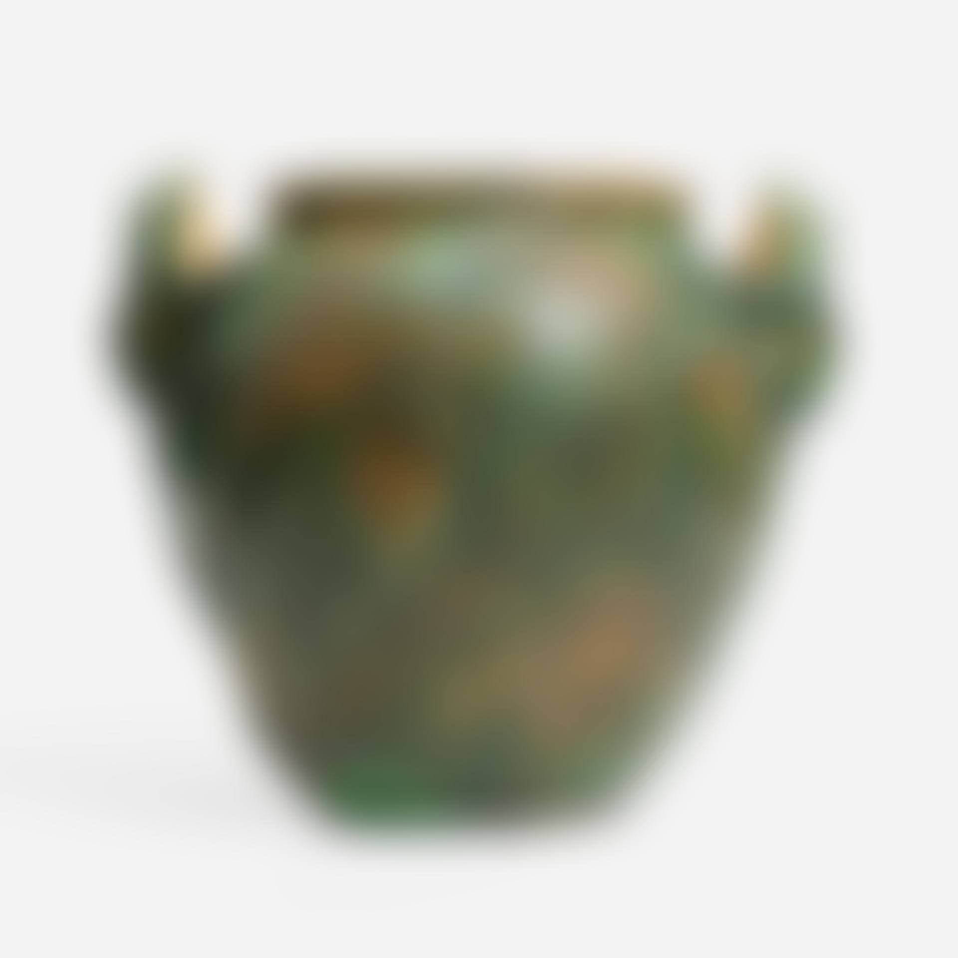 Coppertone Double Frog vase with arrowhead leaves (preview)