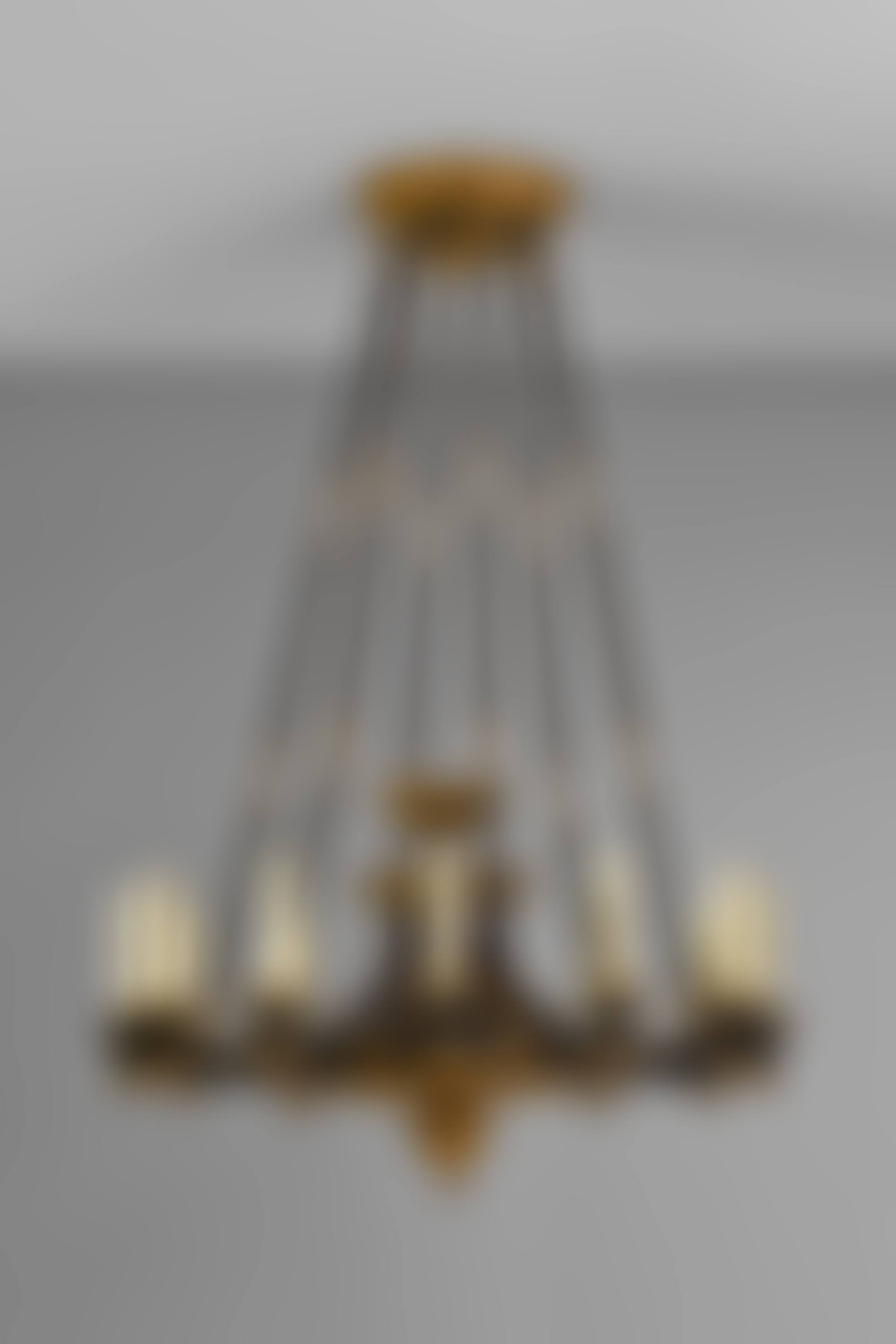 A LOUIS-PHILIPPE TWELVE-LIGHT PATINATED-BRONZE AND ORMOLU CHANDELIER (preview)