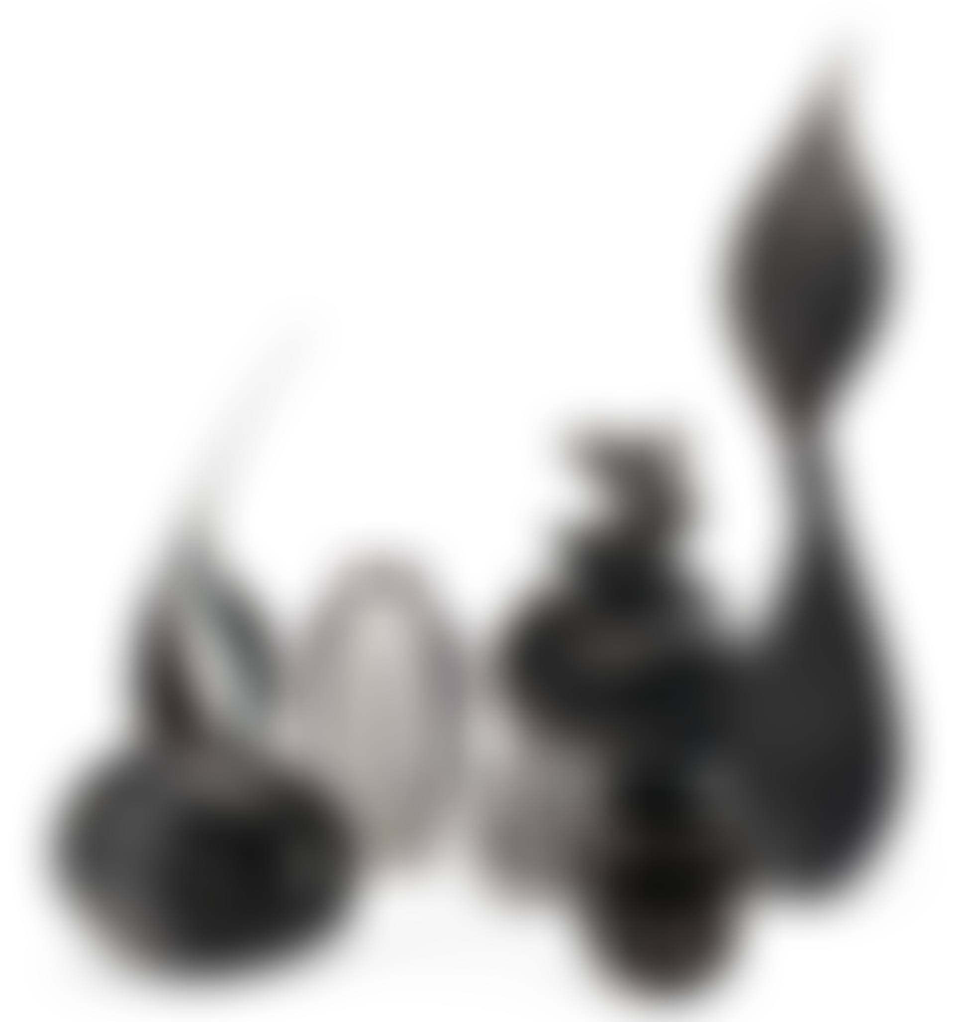 THIRTEEN ART GLASS WORKS; "Agamemnon" vase from the "Cloaked" series; black glass "Allium Bulb (Black Mono)" vessel (preview)