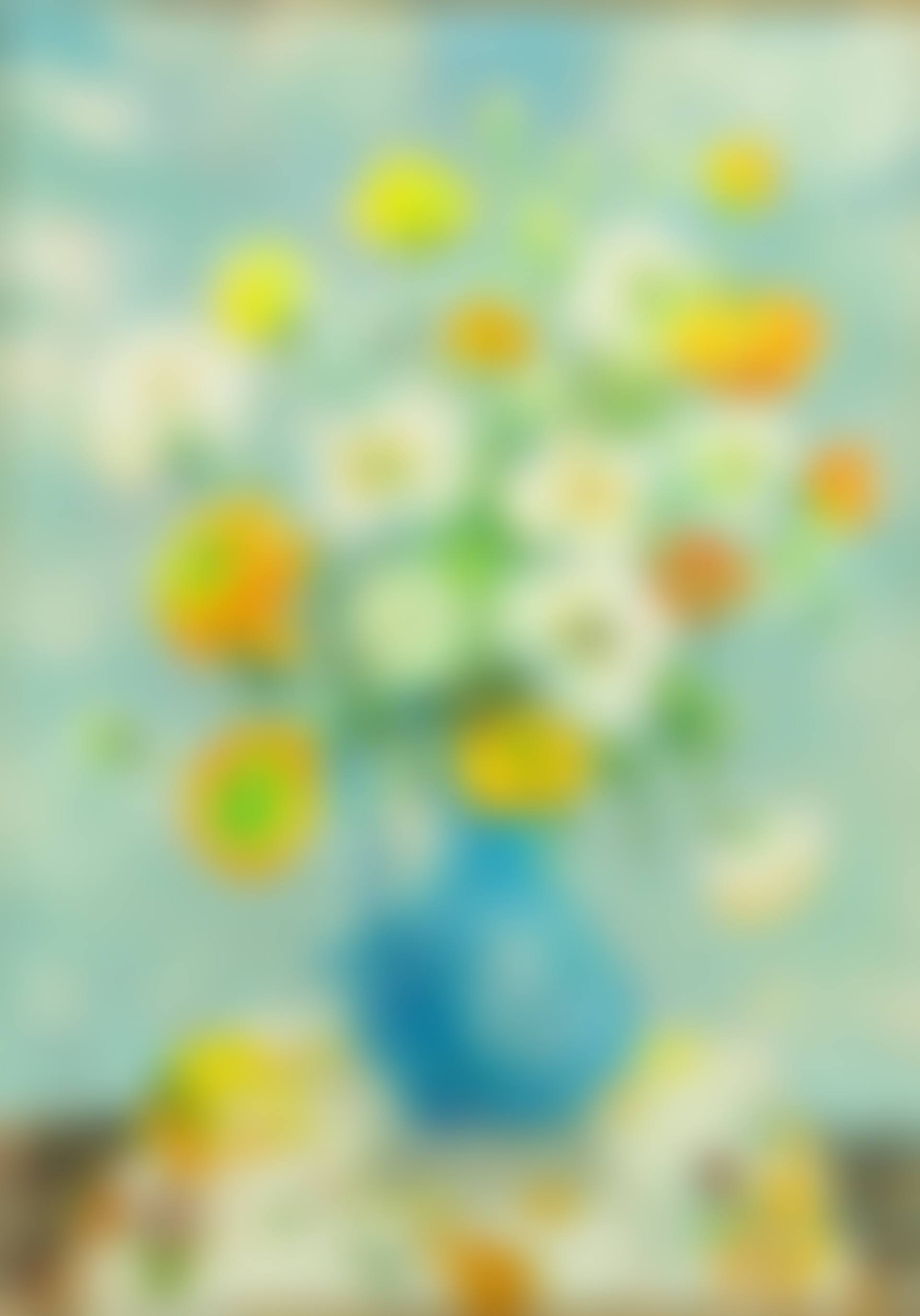 Vase bleu avec bouquet du fleurs (preview)
