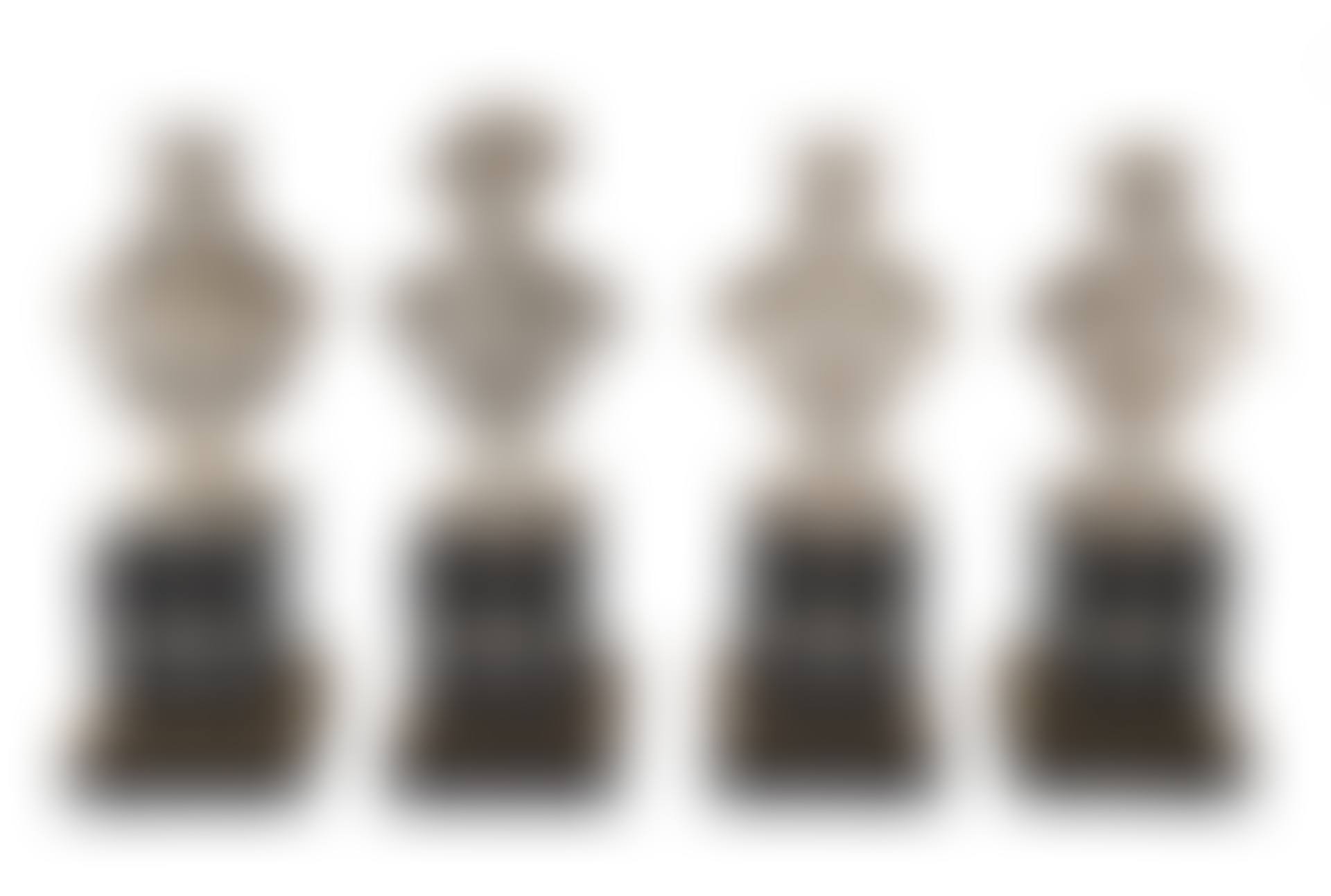 A SET OF FOUR FRENCH SILVER BUSTS; comprising busts of four French kings (Francois I, St. Louis (Louis IX), Charles V, Louis XXI) (preview)