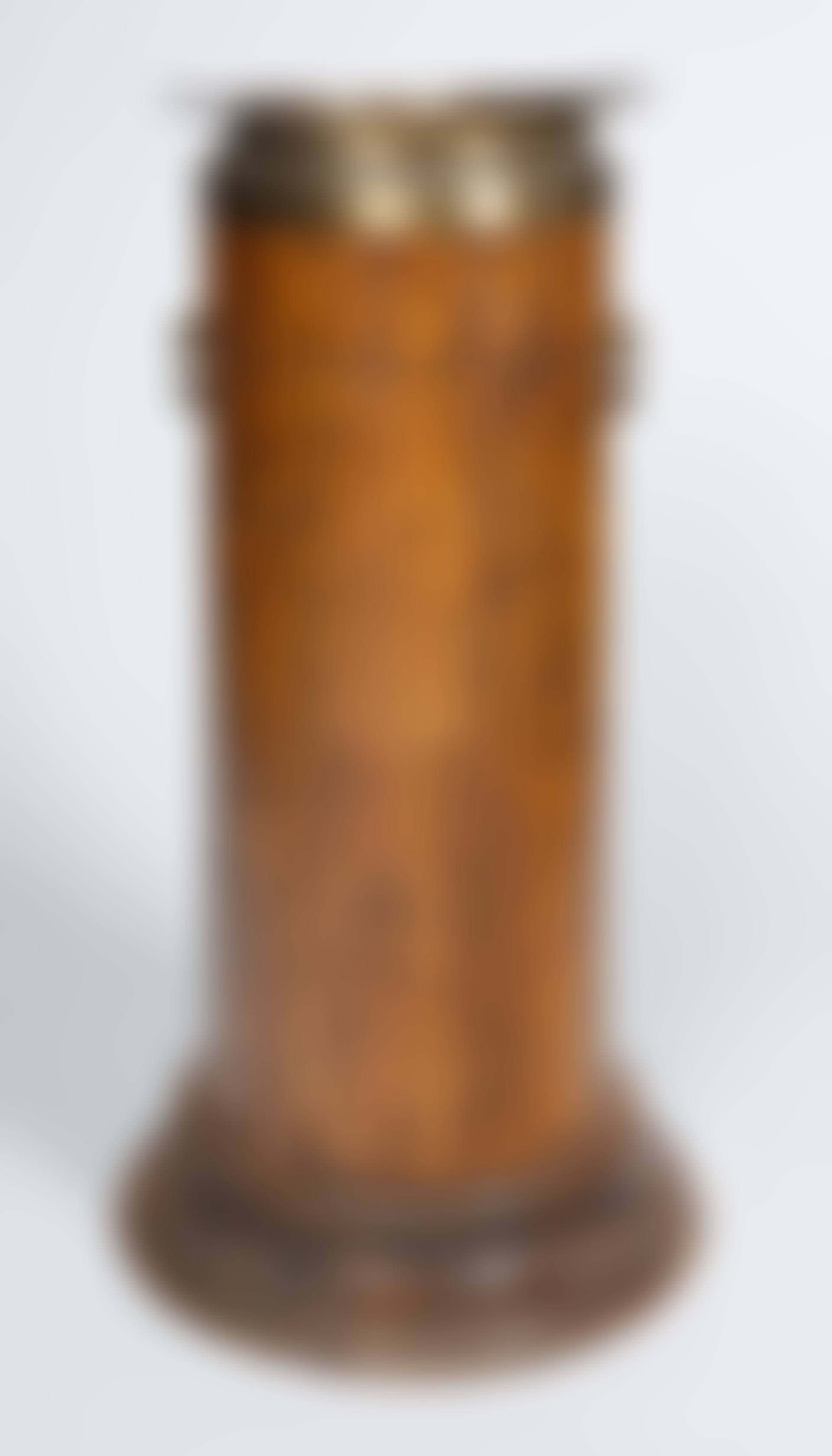 WOOD UMBRELLA STAND WITH COPPER BRASS COLLAR (preview)