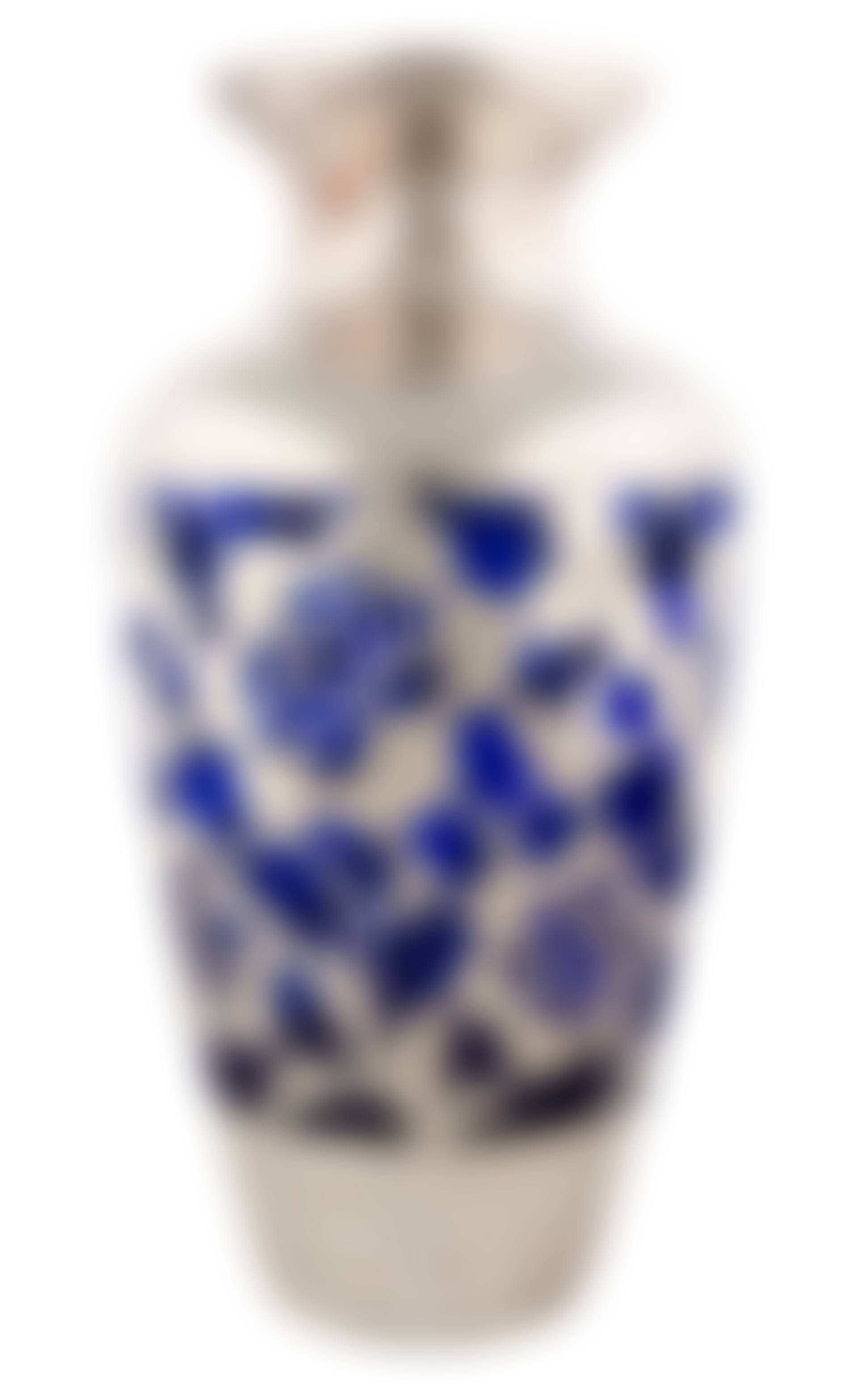A COBALT GLASS VASE WITH SILVER OVERLAY (preview)