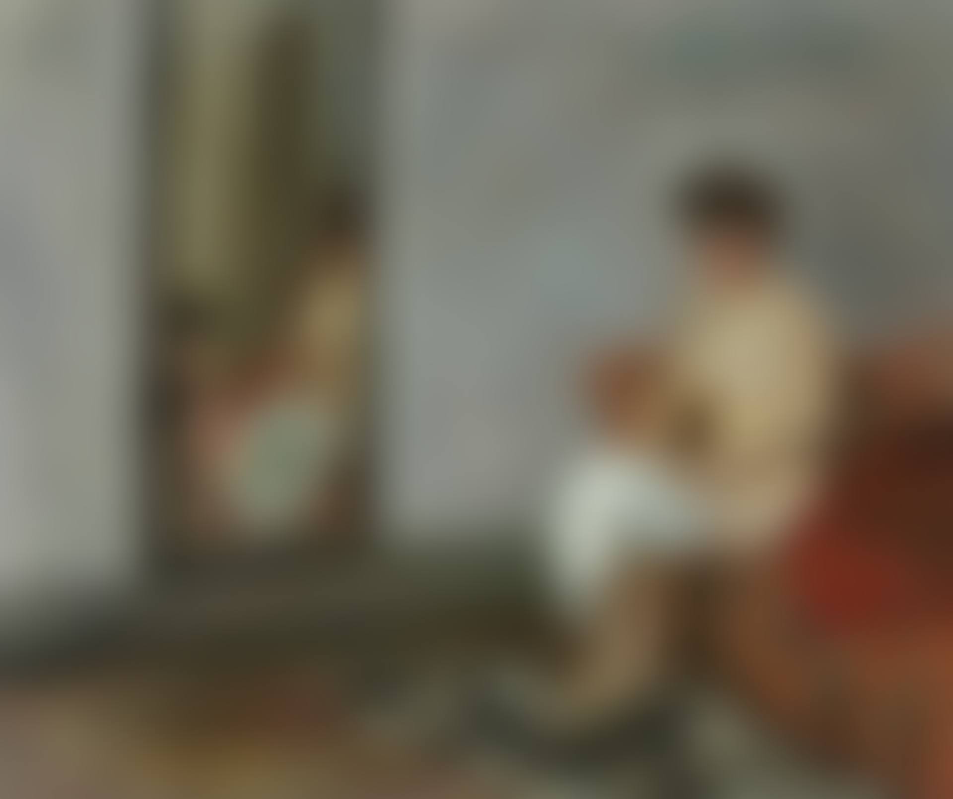 Nu assis se reflétant dans un miroir (preview)