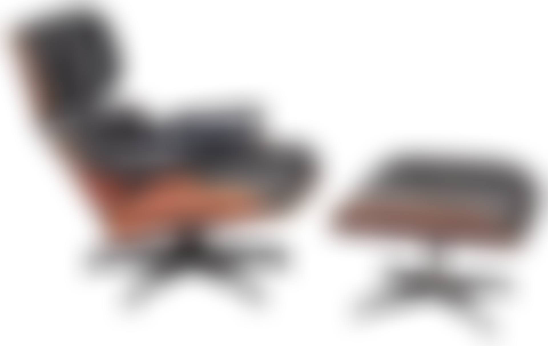 Leather Upholstered Walnut 670 Lounge Chair and 671 Ottoman (preview)