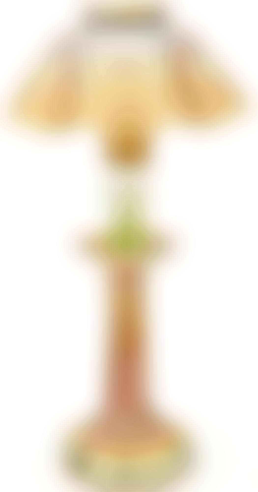 Tiffany Favrile Glass Candlestick Lamp With Ruffle Glass Shade (preview)