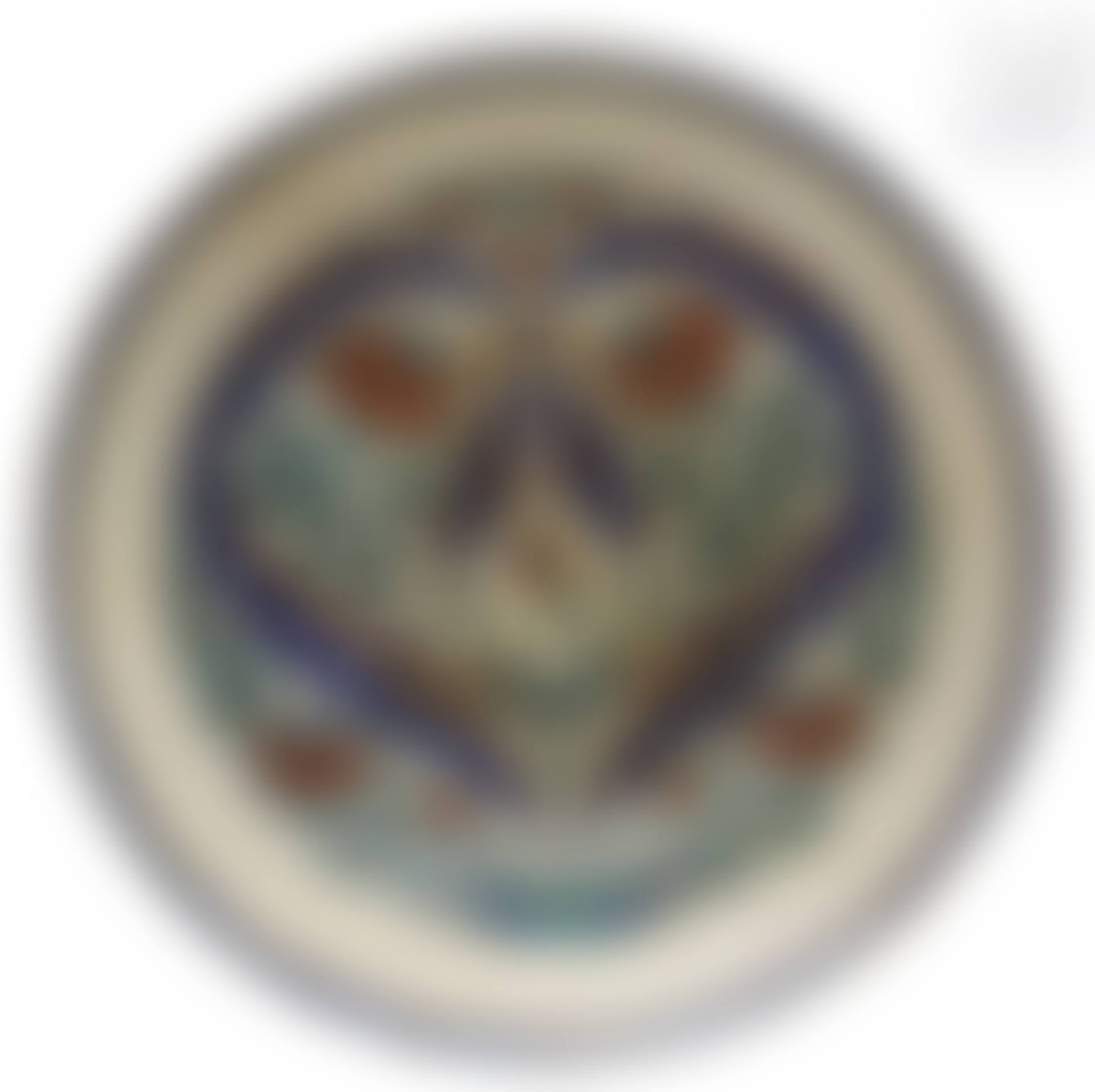 IMPORTANT SAMSON DISH In ceramic with polychrome floral decoration on a slightly cracked beige background (preview)