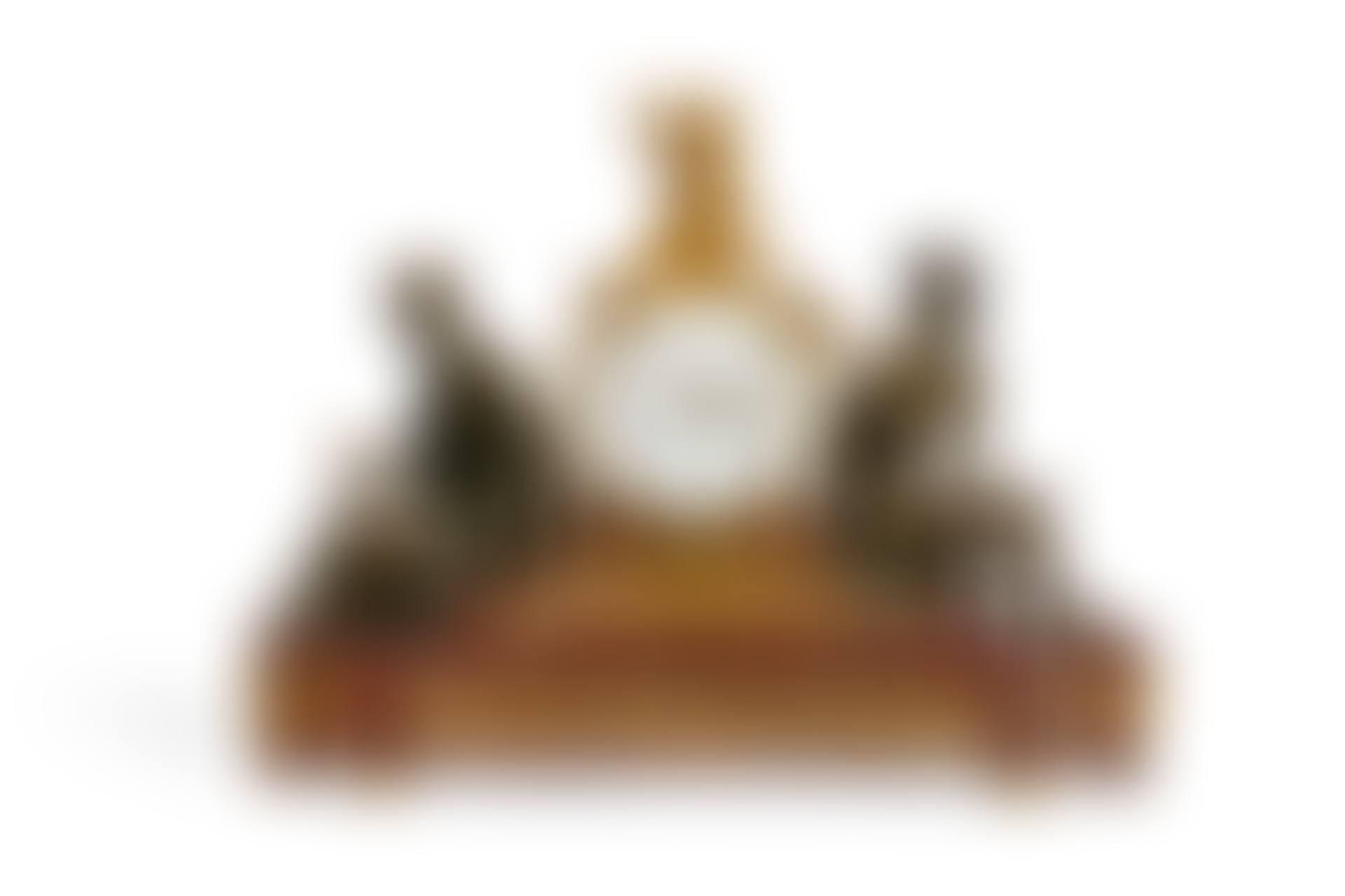 A LATE LOUIS XVI ORMOLU-MOUNTED ROUGE GRIOTTE MARBLE AND PATINATED-BRONZE MANTEL CLOCK (preview)
