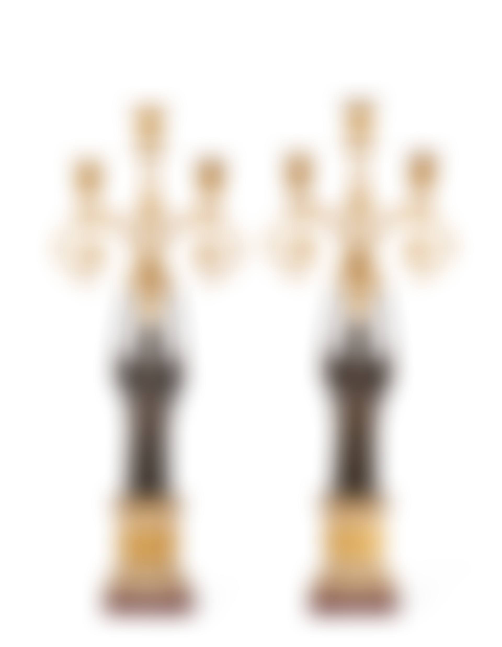 A PAIR OF DIRECTOIRE ORMOLU, WHITE MARBLE AND PATINATED-BRONZE CANDELABRA (preview)