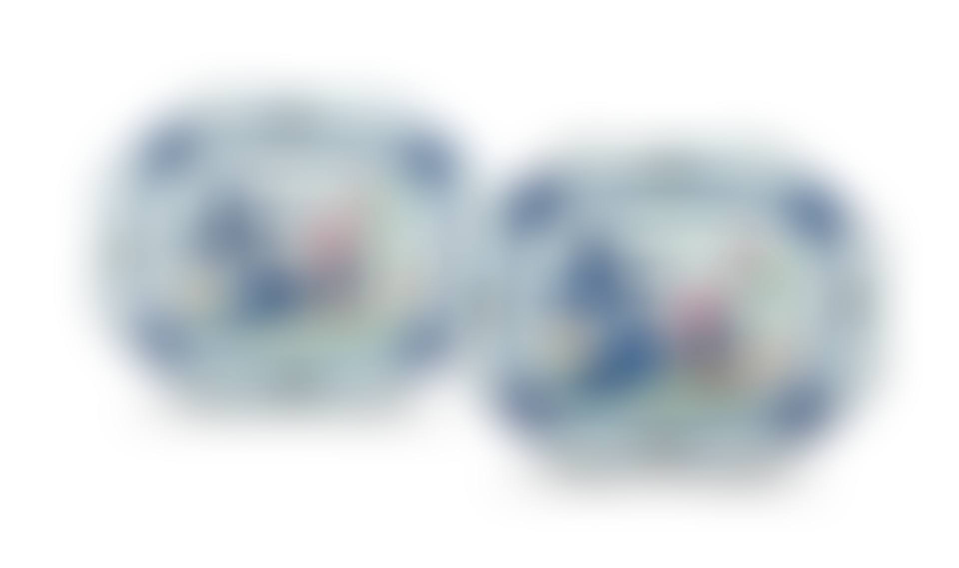 A near pair of Chinese blue and white ‘famille-rose" dishes (preview)