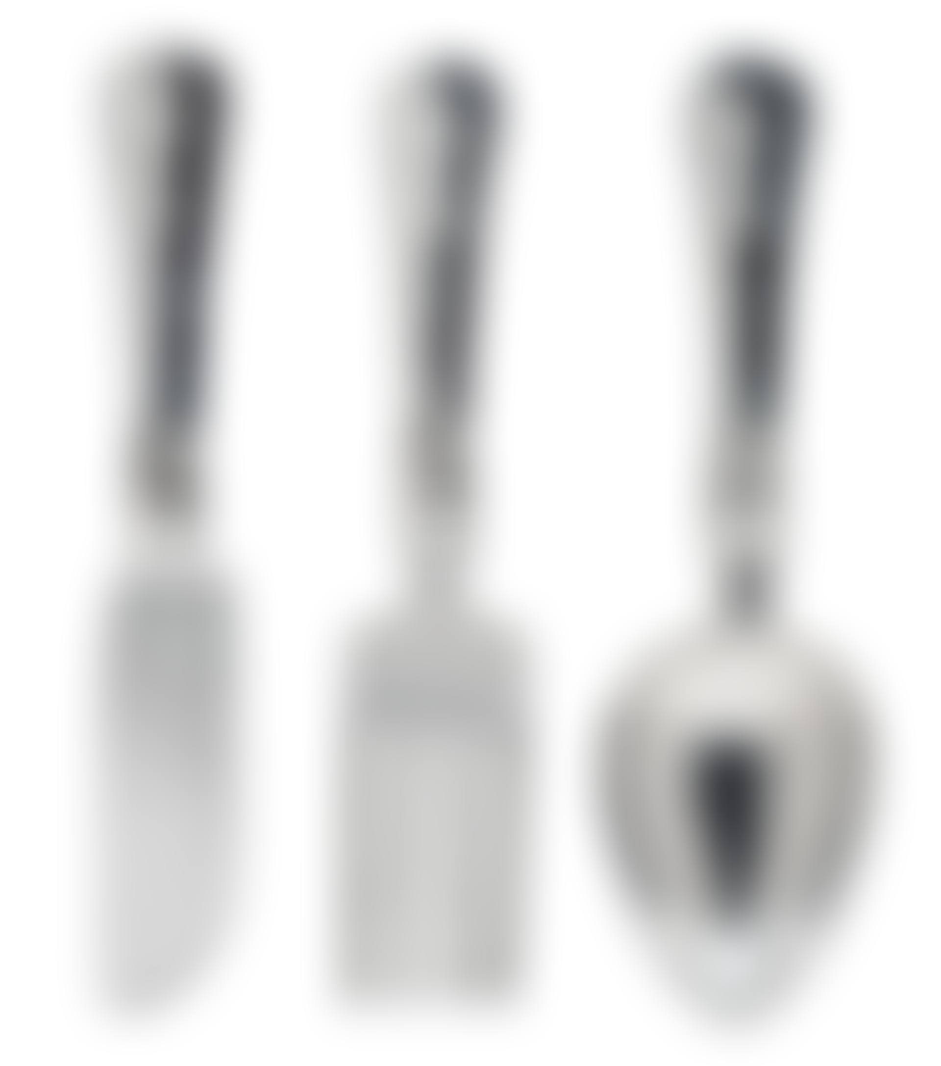 A SET OF THREE WHITE METAL HANGING DISPLAY MODELS OF A KNIFE, SPOON AND FORK (preview)