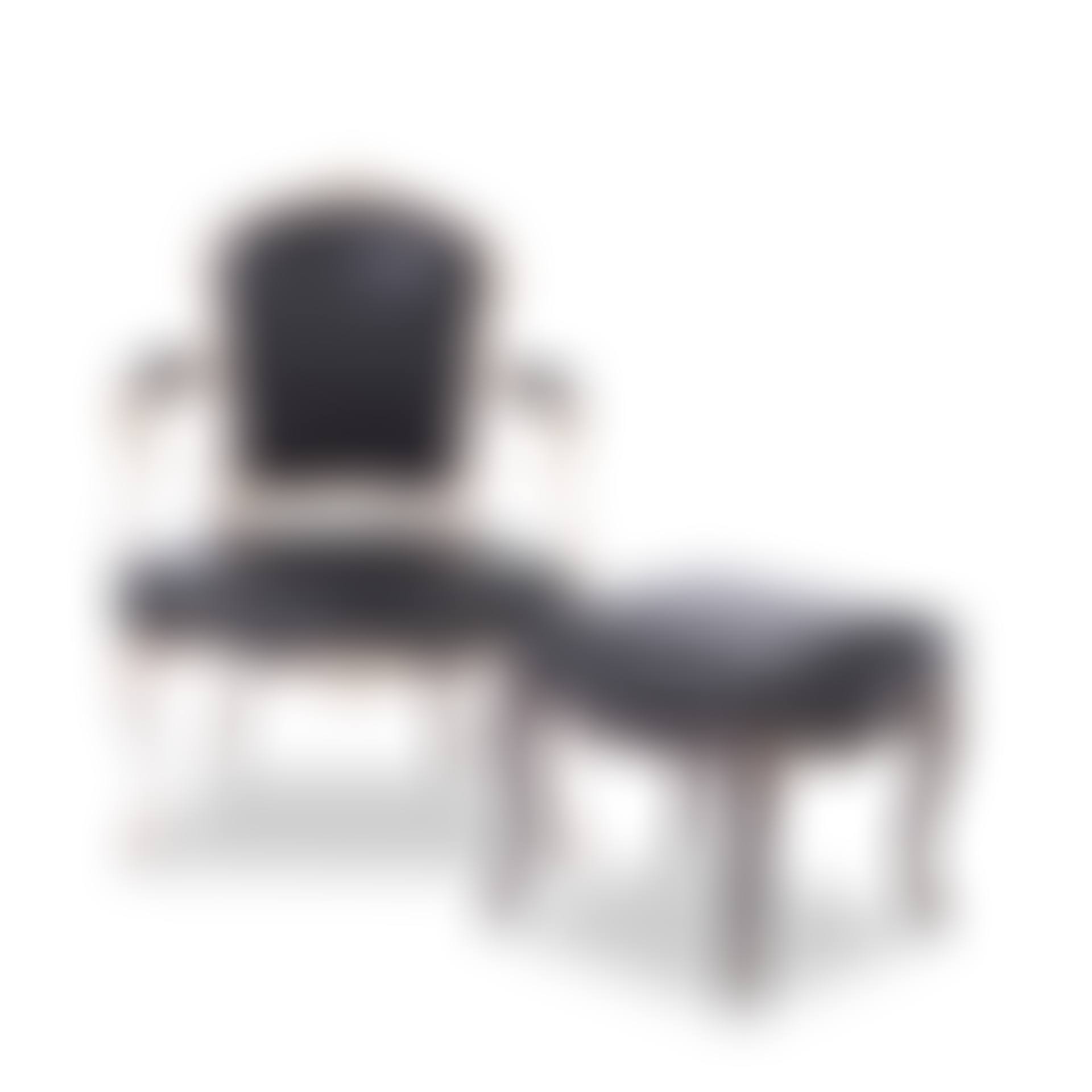 A white painted beech and black leather fauteuil (preview)