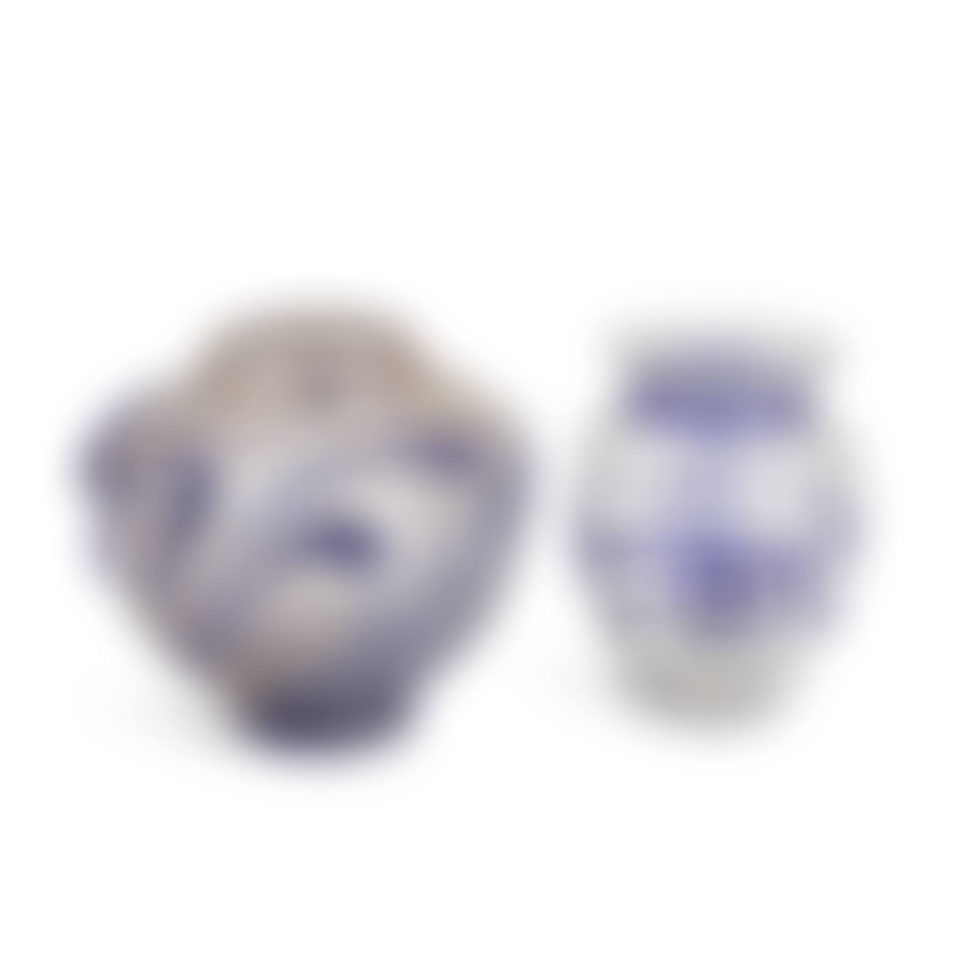 TWO DAUM CLEAR GLASS VASES WITH APPLIED BLUE DECORATION (preview)