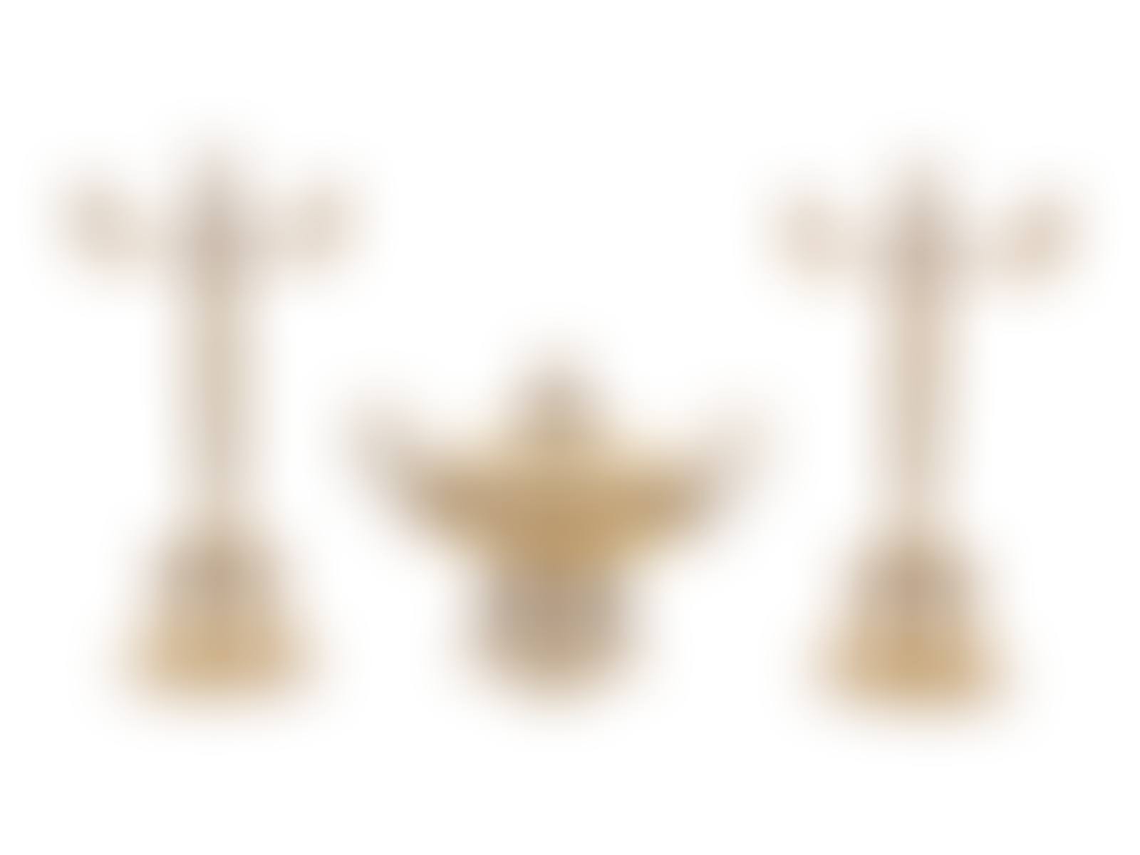 A French Parcel Gilt Silver Three-Piece Table Garniture (preview)